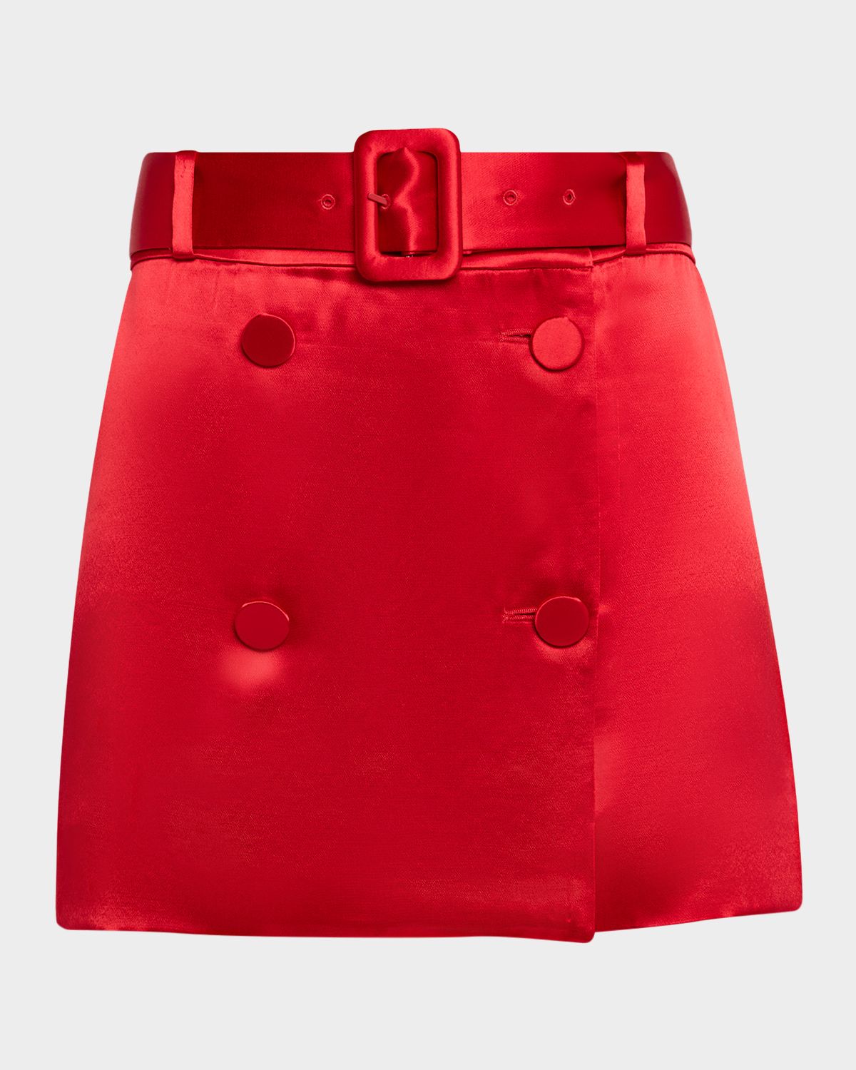 Ferragamo Belted Satin Mini Skirt