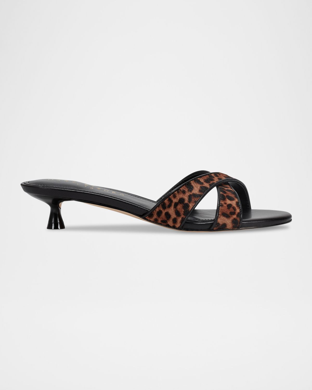 Marc Fisher LTD Tracey Leopard Calf Leather Kitten-Heel Sandals