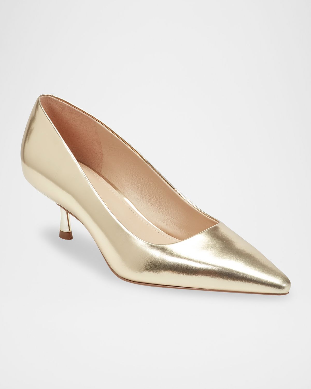 Marc Fisher LTD Calynna Metallic Leather Kitten-Heel Pumps