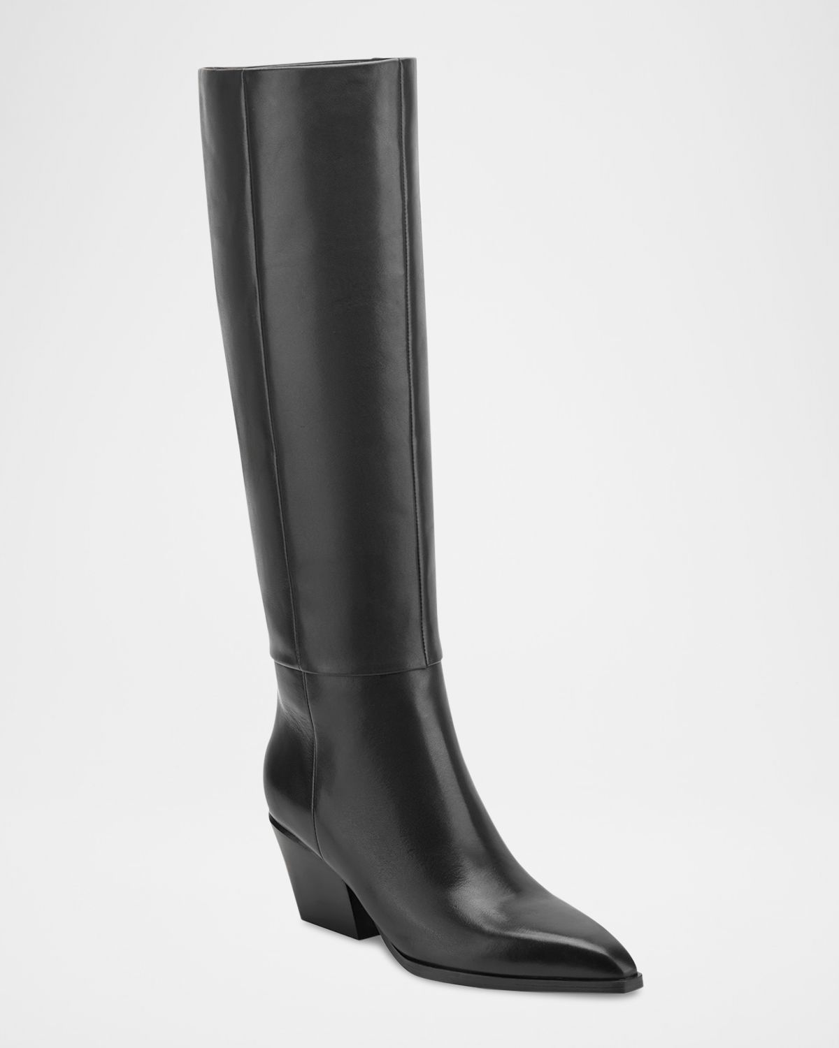 Marc Fisher LTD Tarrie Stacked Heel Leather Knee-High Boots
