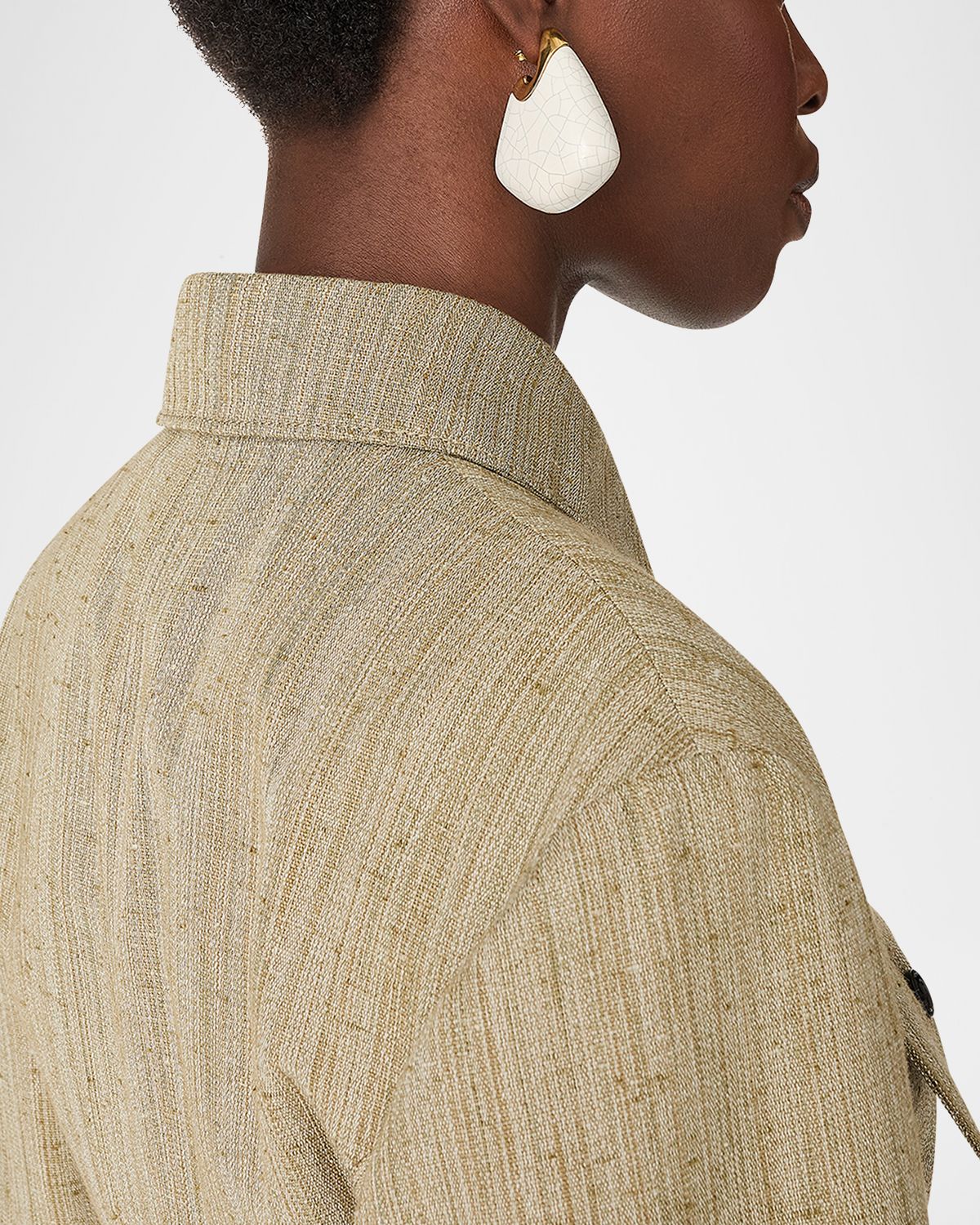 Bottega Veneta Large Fin Ceramic Earrings