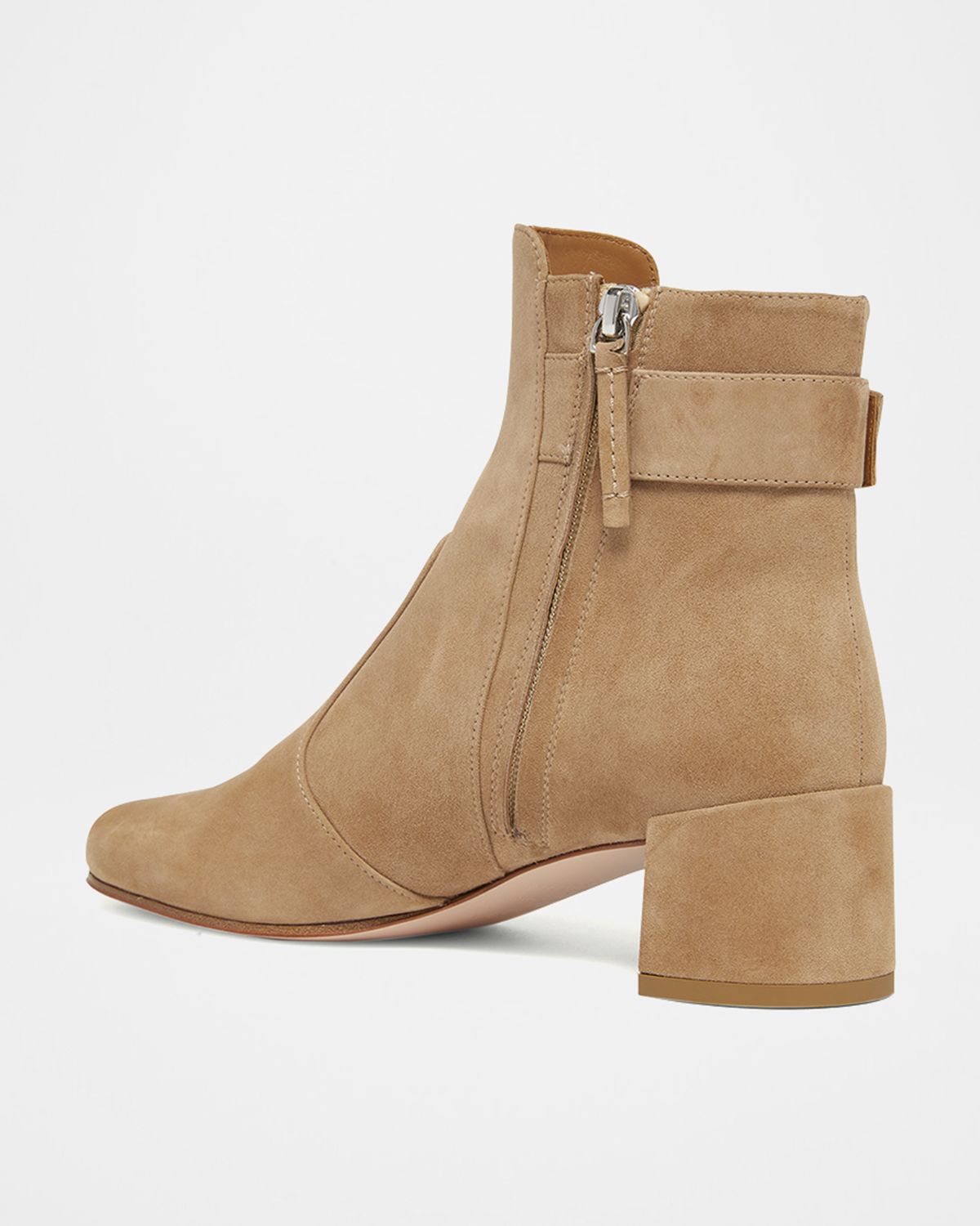 Roger Vivier Tres Vivier Suede Buckle Ankle Booties