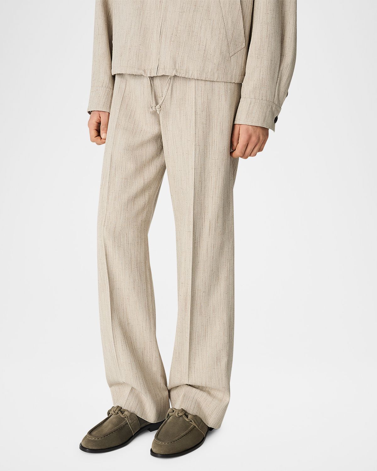 Bottega Veneta Men 's Astaire Knot Suede Loafers