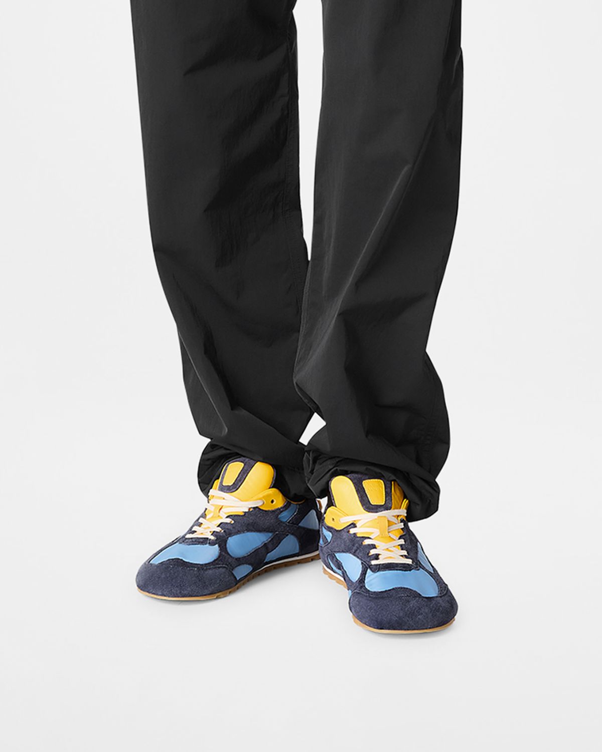 Bottega Veneta Men 's Orbit Flash Nylon and Suede Low-Top Sneakers