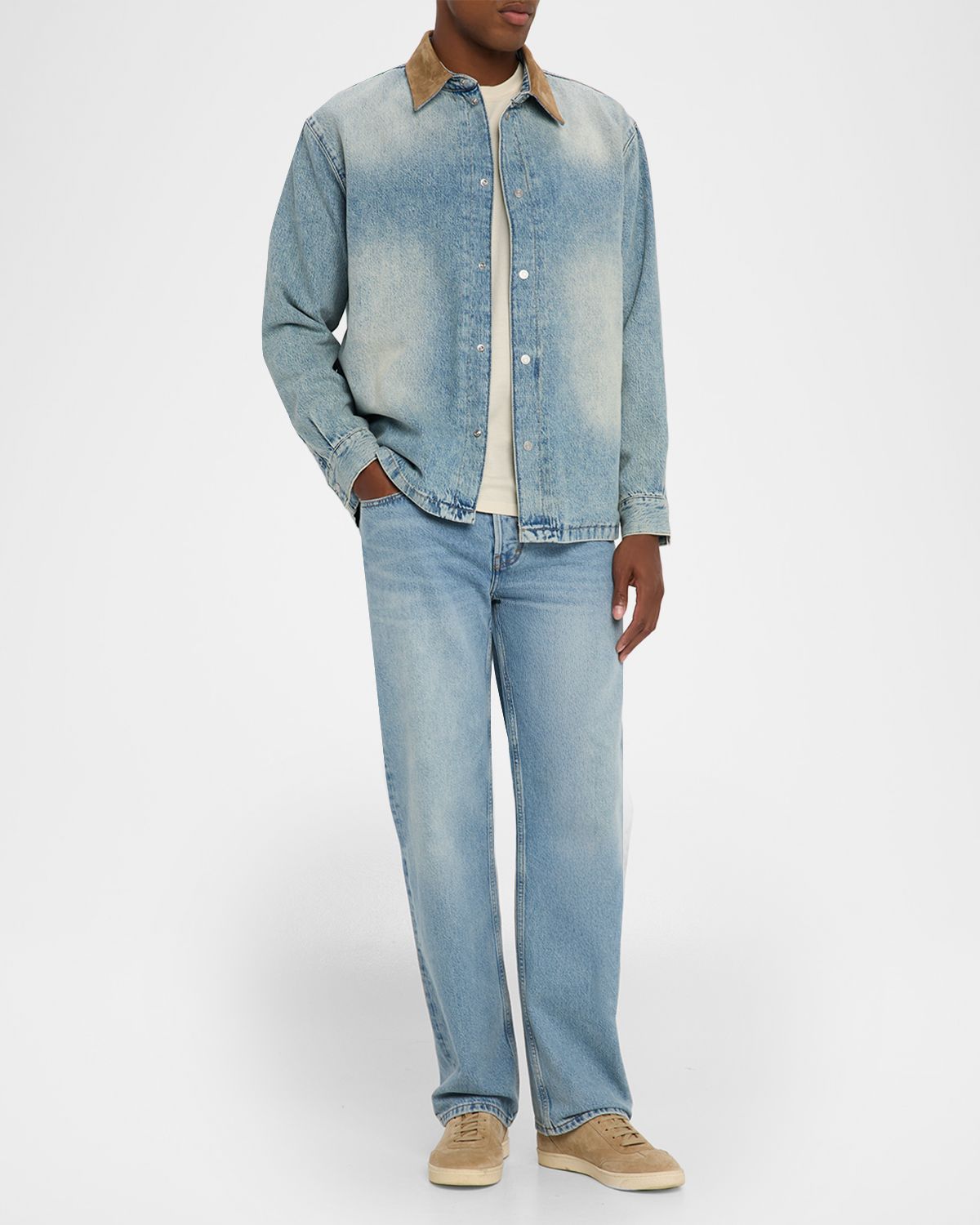 FRAME Men 's Relaxed Light Wash Jeans