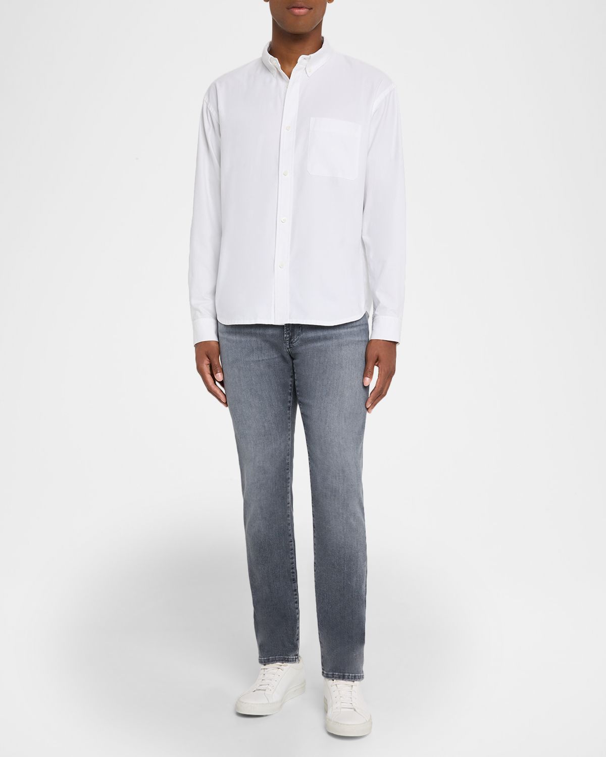 FRAME Men 's Button-Collar Cotton Oxford Sport Shirt