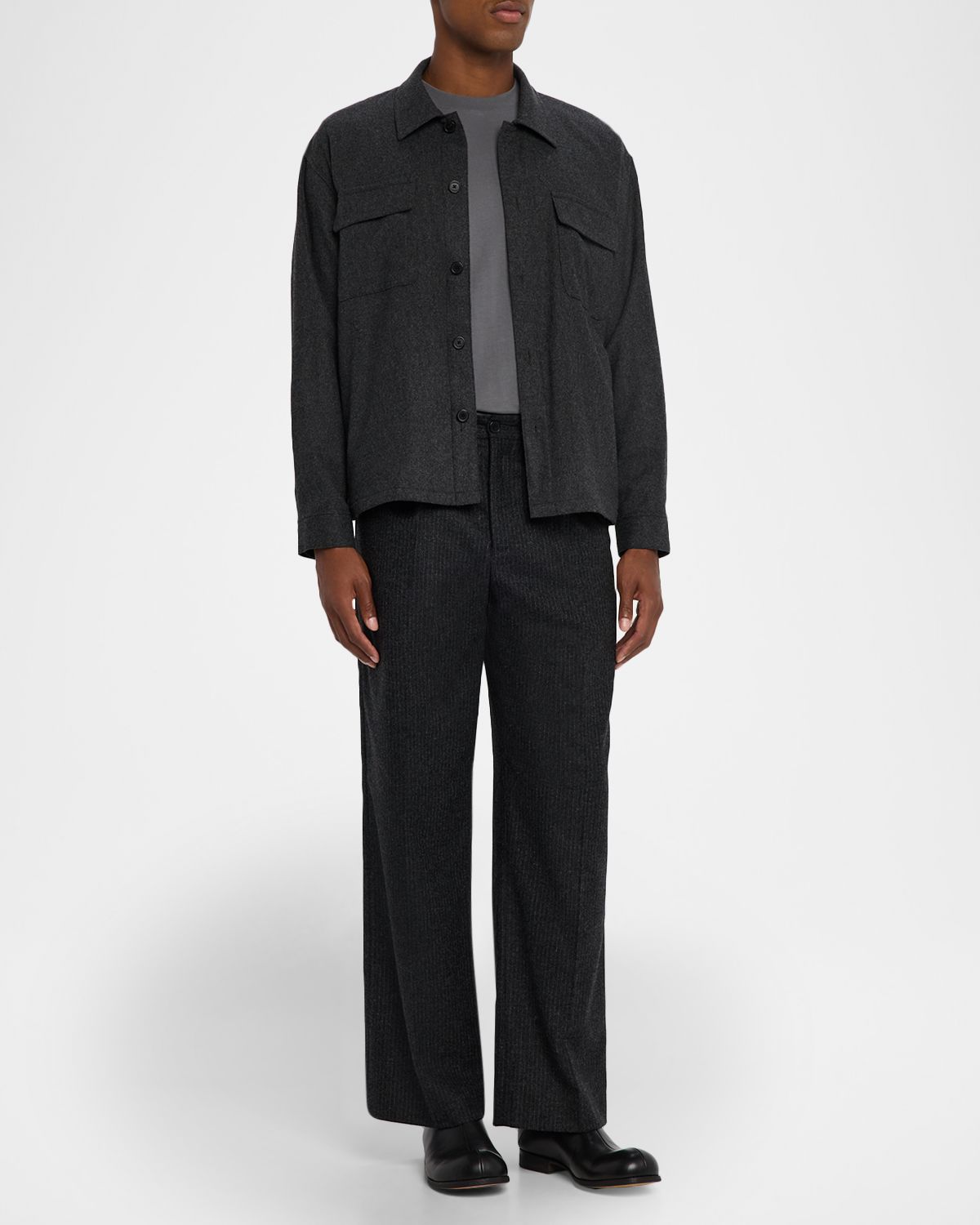 FRAME Men 's Wool-Blend Two-Pocket Overshirt