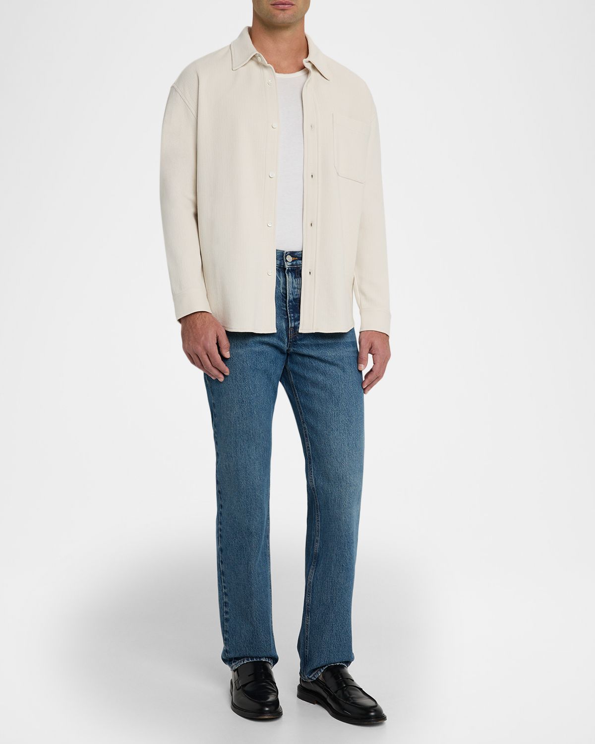 FRAME Men 's Cotton Waffle Texture Button-Down Shirt