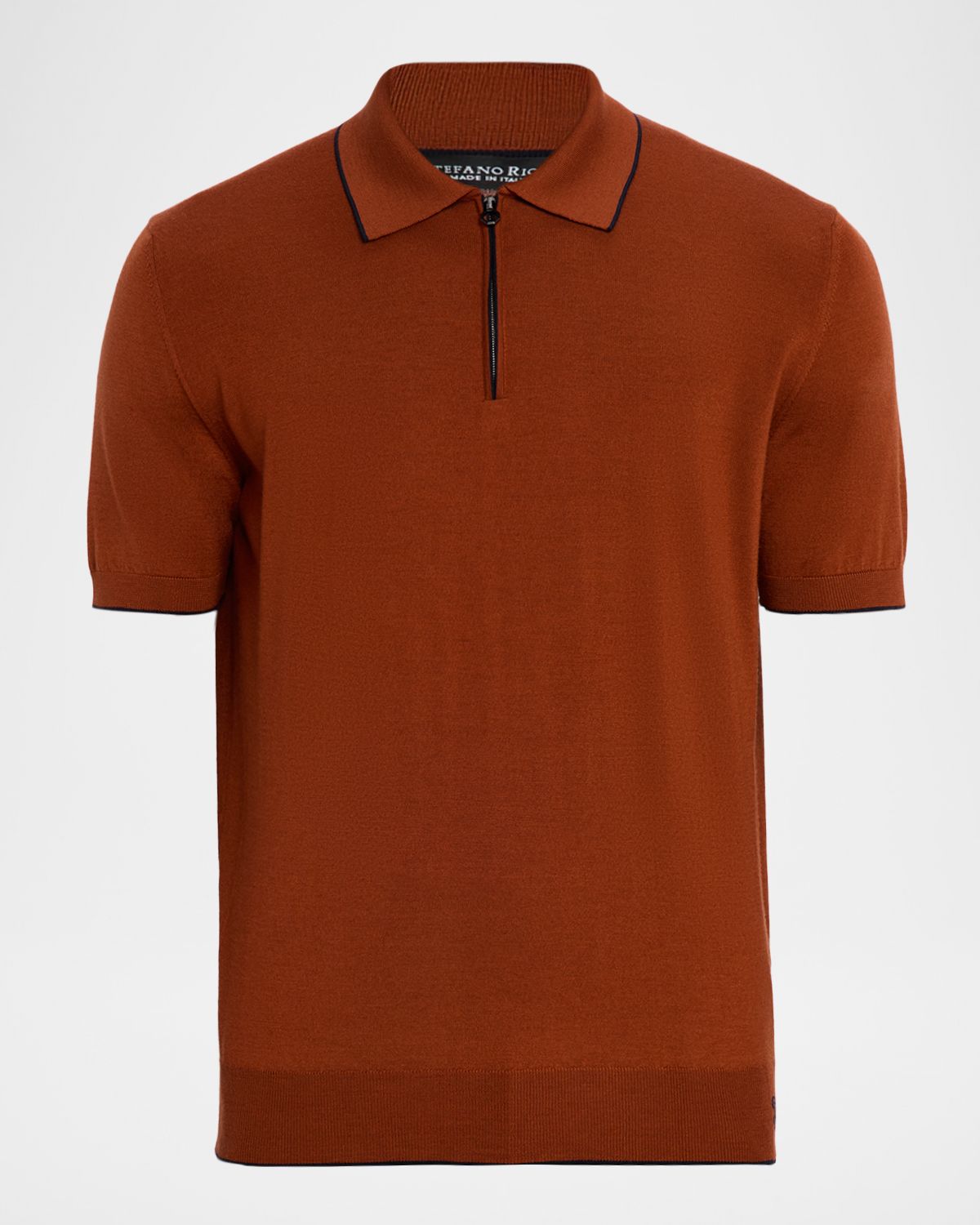 Stefano Ricci Men 's Quarter-Zip Short Sleeve Polo Sweater