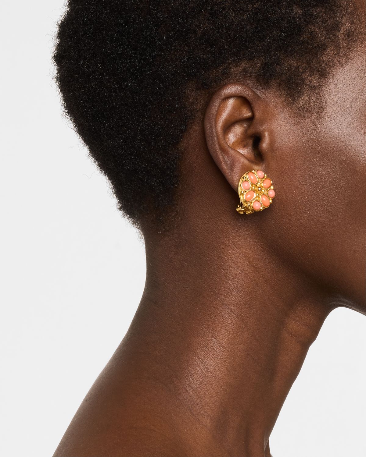 Kenneth Jay Lane Resin Cabochon Button Clip-On Earrings