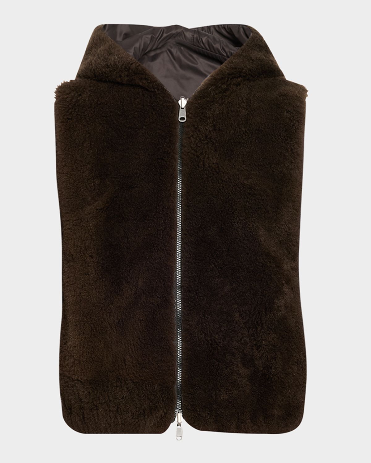 Brunello Cucinelli Reversible Hooded Goat Vest | Thumbnail 4 Brunello Cucinelli Reversible Hooded Goat Vest | Thumbnail 4