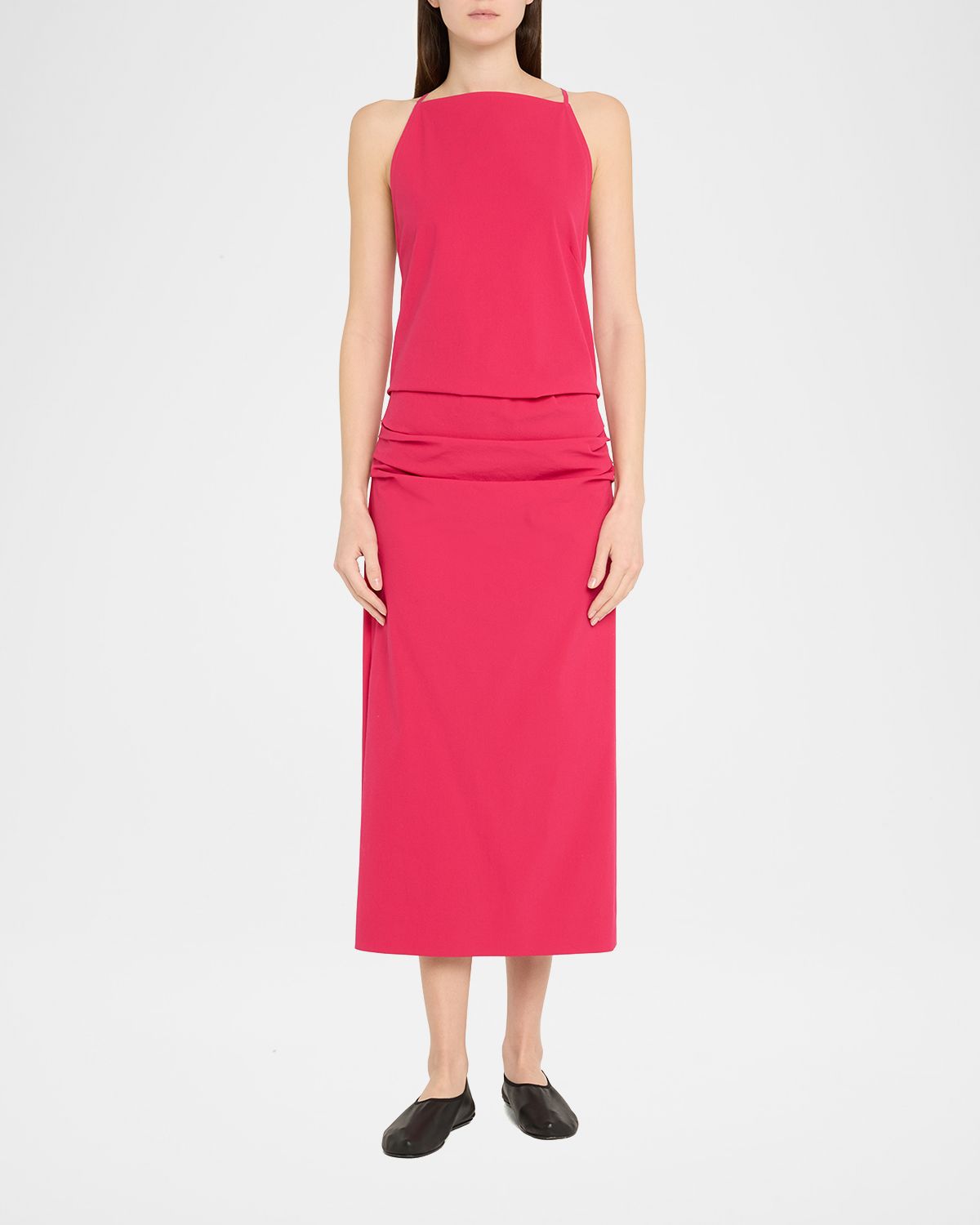 Proenza Schouler Priya Draped Bi-Stretch Cotton Nylon Dress