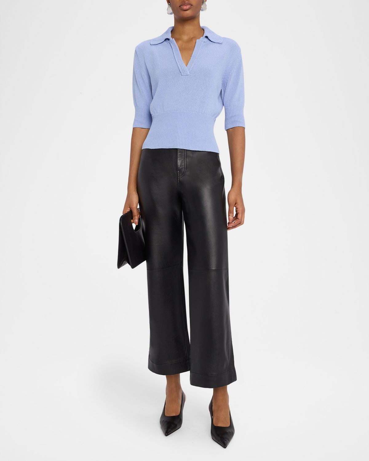 Proenza Schouler Reeve Polo Knit Top