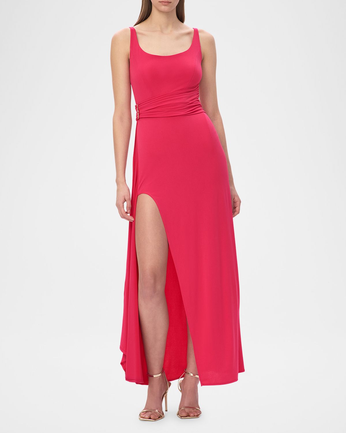 Herve Leger The Mila Draped Side-Slit Gown