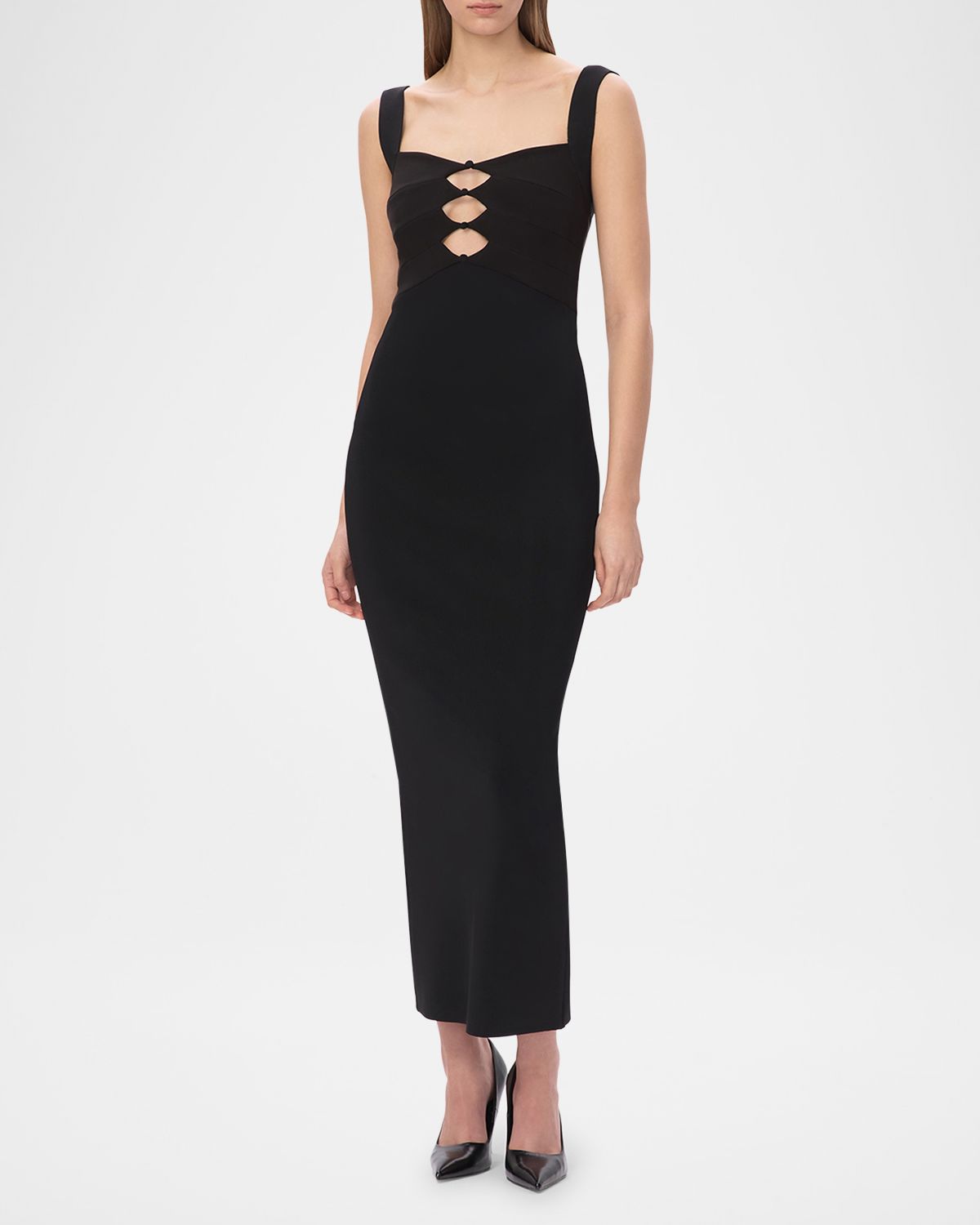 Herve Leger The Alessia Cutout Bodycon Ankle Gown