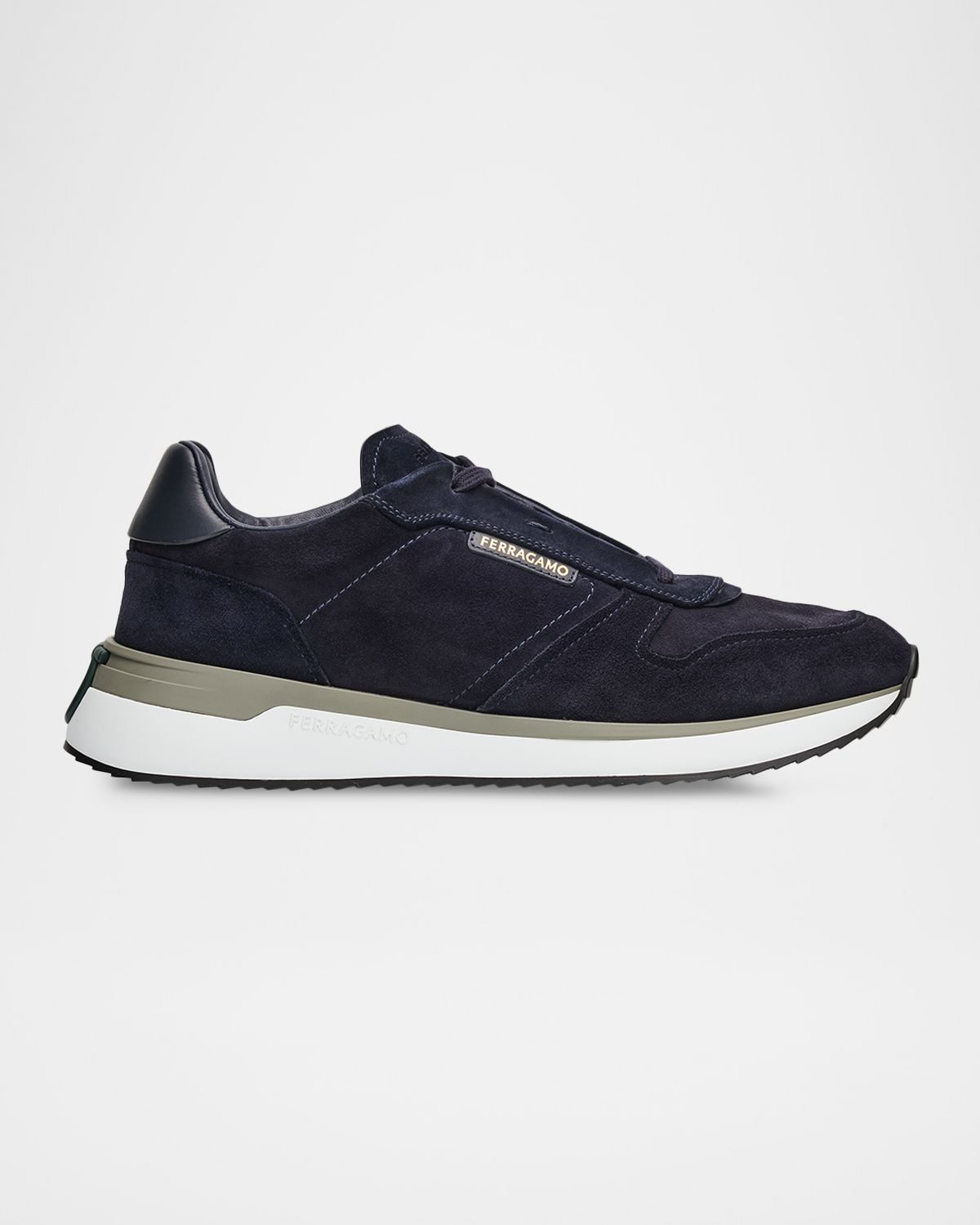 Ferragamo Men 's America Suede Low-Top Sneakers