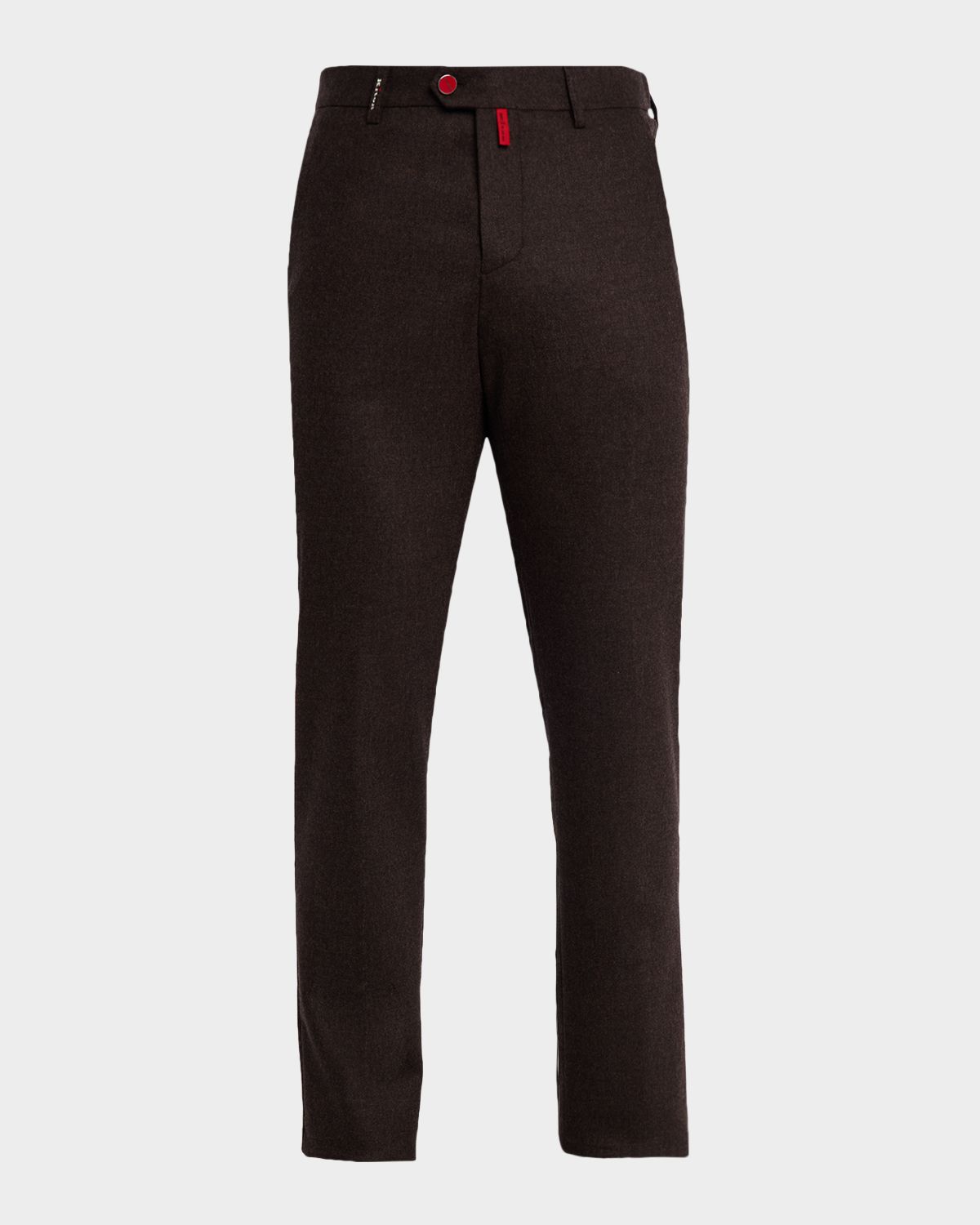 Kiton Men 's Wool Flannel Slim Flat-Front Pants