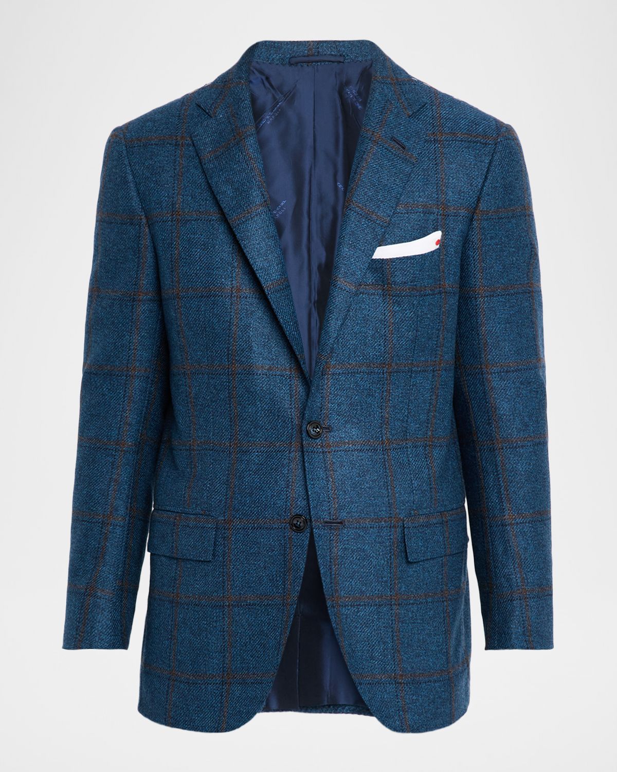 Kiton Men 's Soft Cashmere Plaid Sport Coat