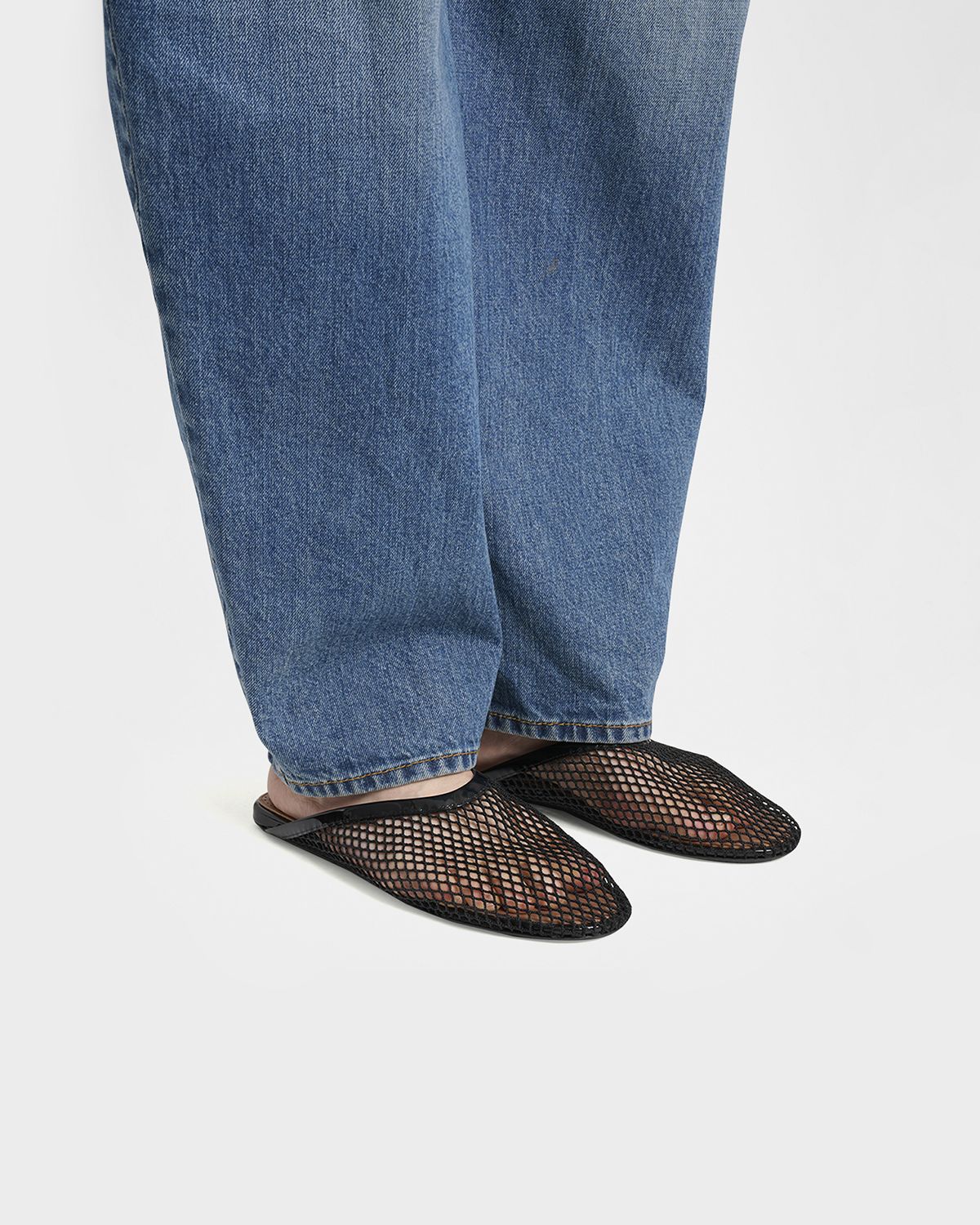 ALAIA Mesh Flat Mules