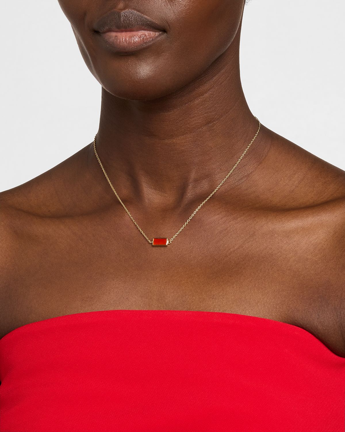 Jan Leslie Single Station Rectangle Dash Necklace