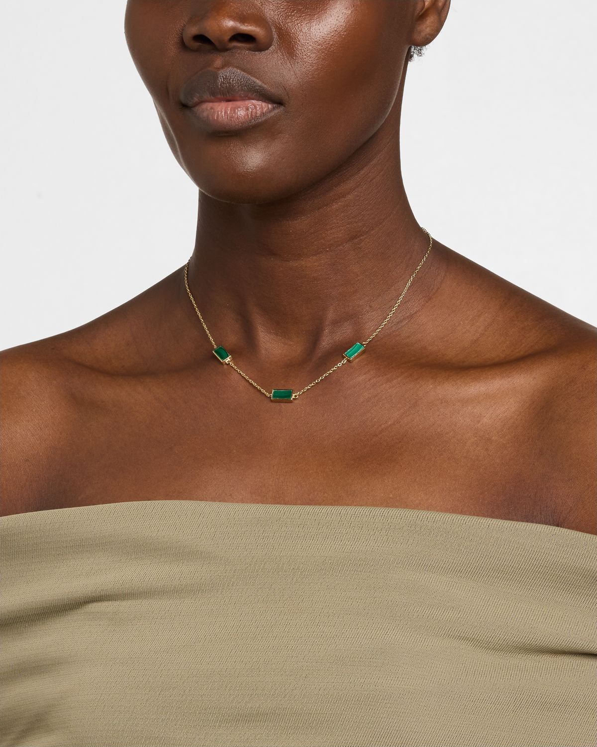 Jan Leslie Three Station Rectangle Dash Necklace