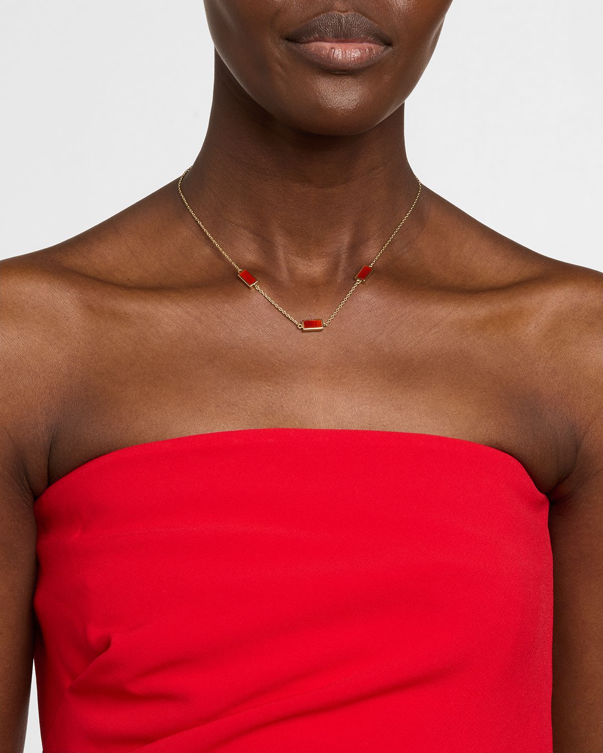 Jan Leslie Three Station Rectangle Dash Necklace