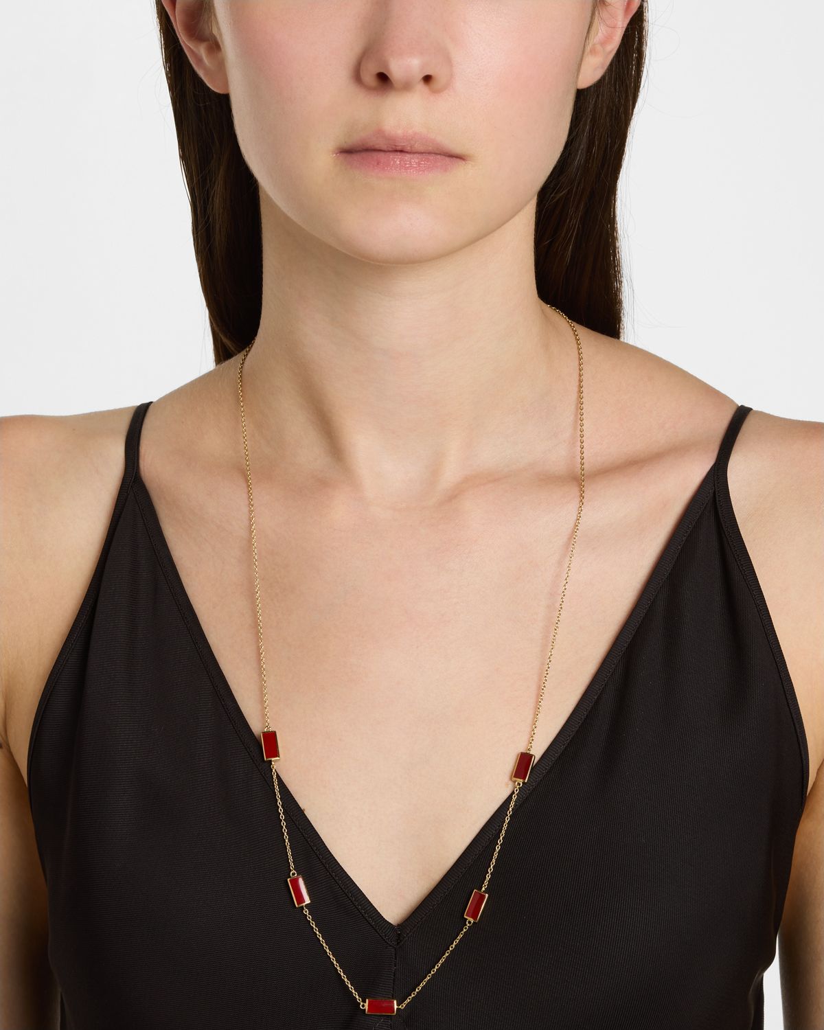 Jan Leslie Five Station Rectangle Dash Necklace