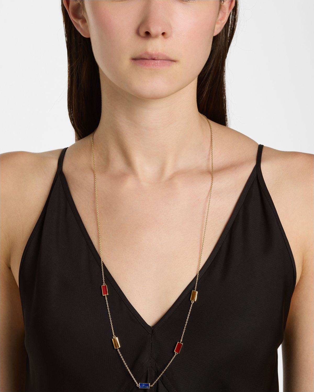 Jan Leslie Five Station Rectangle Dash Necklace