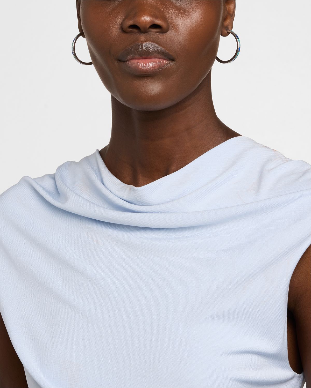 Jan Leslie Lapis, Blue MOP and Turquoise Dash Hoop Earrings in Sterling Silver