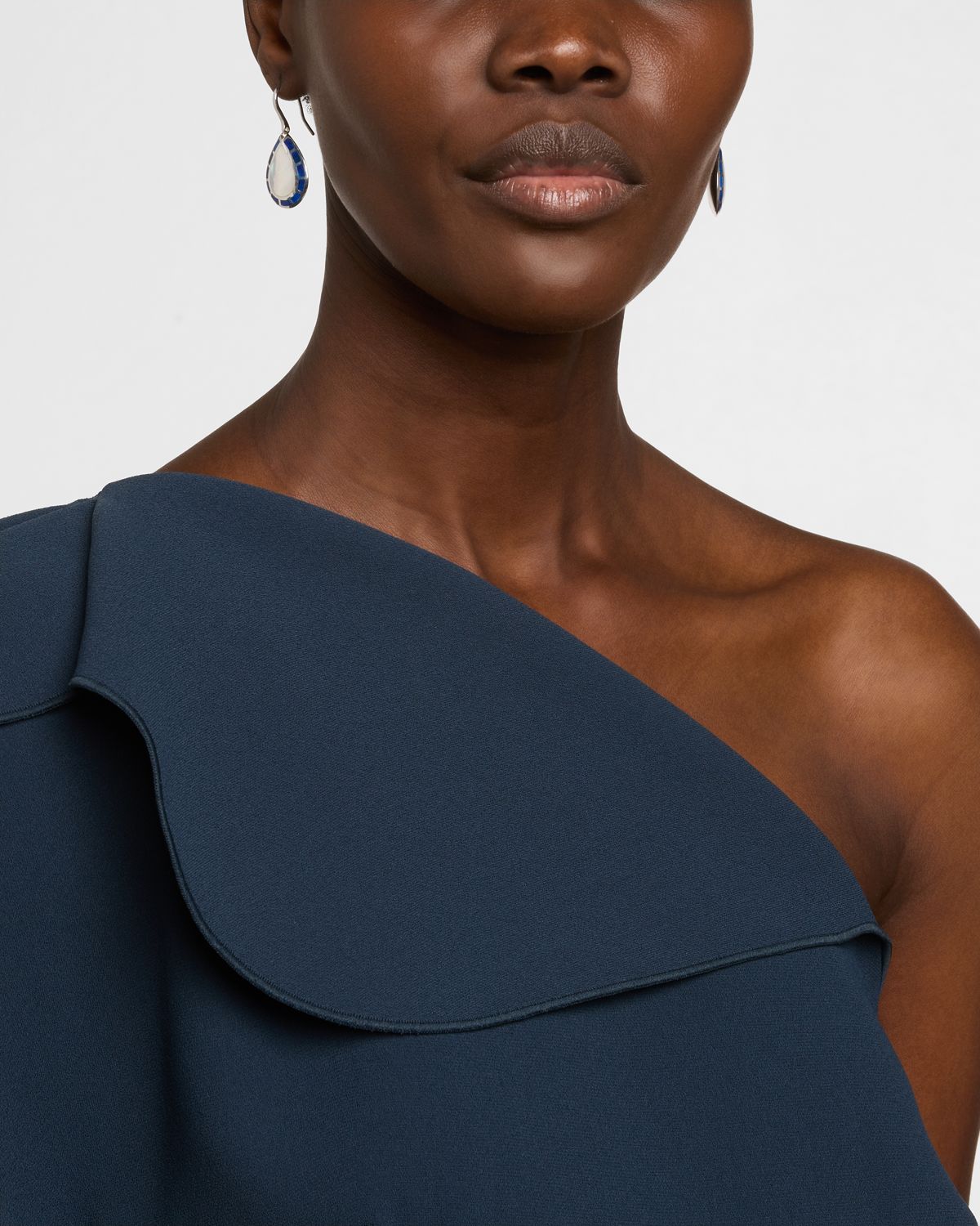 Jan Leslie Lapis and Mother-of-Pearl Teardrop Dangle Earrings in Sterling Silver