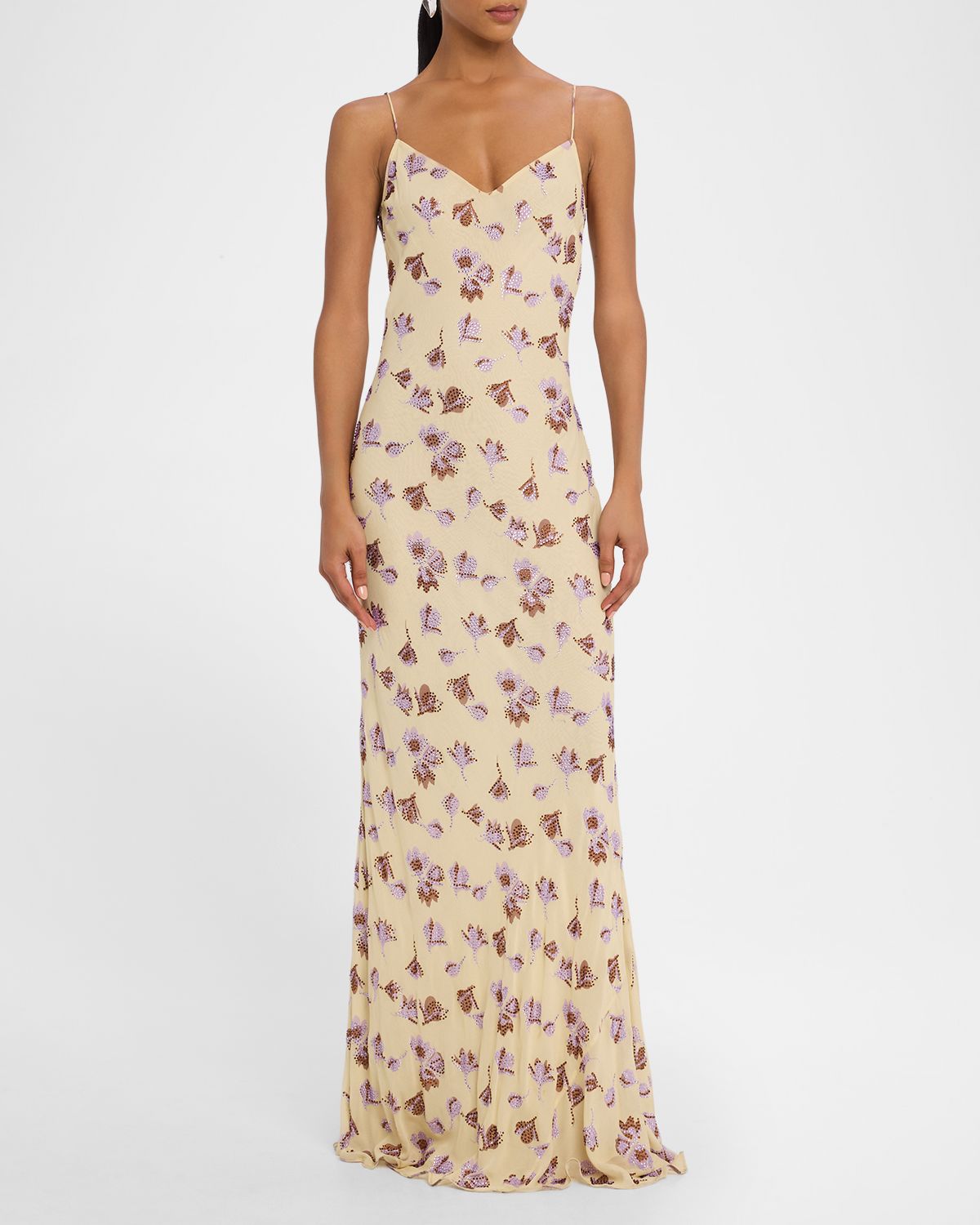Self-Portrait Embellished Floral Maxi Dress