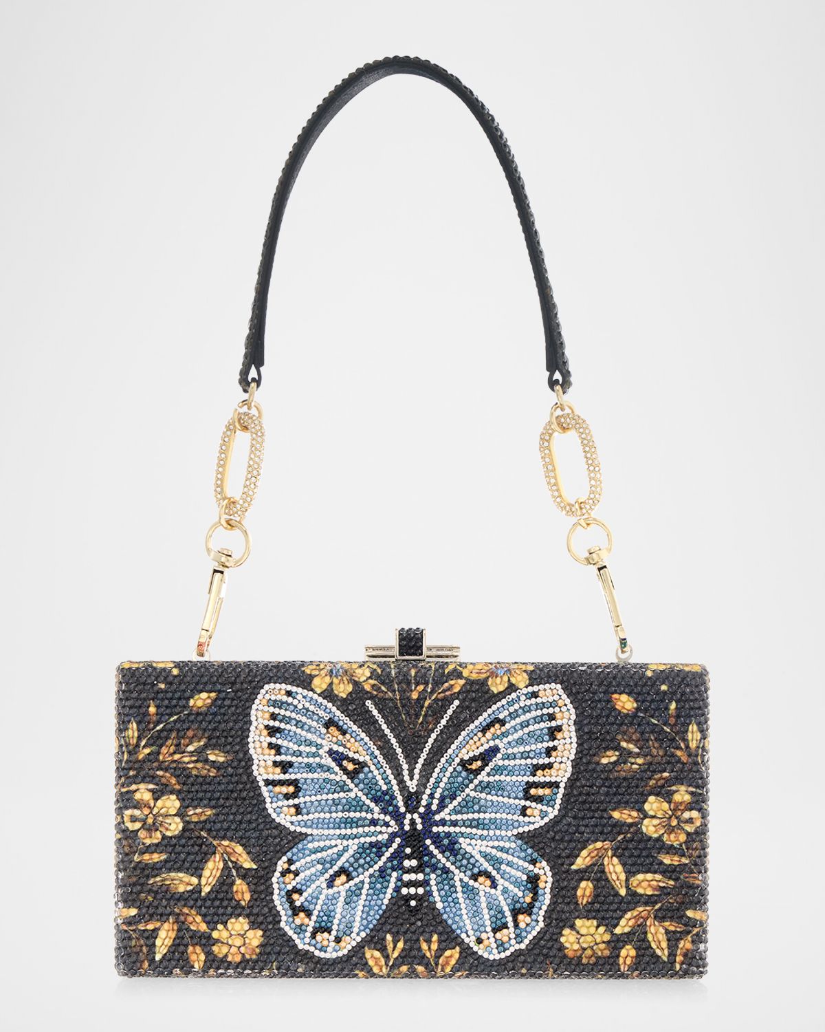 Judith Leiber Couture Midnight Butterfly Crystal Clutch Bag