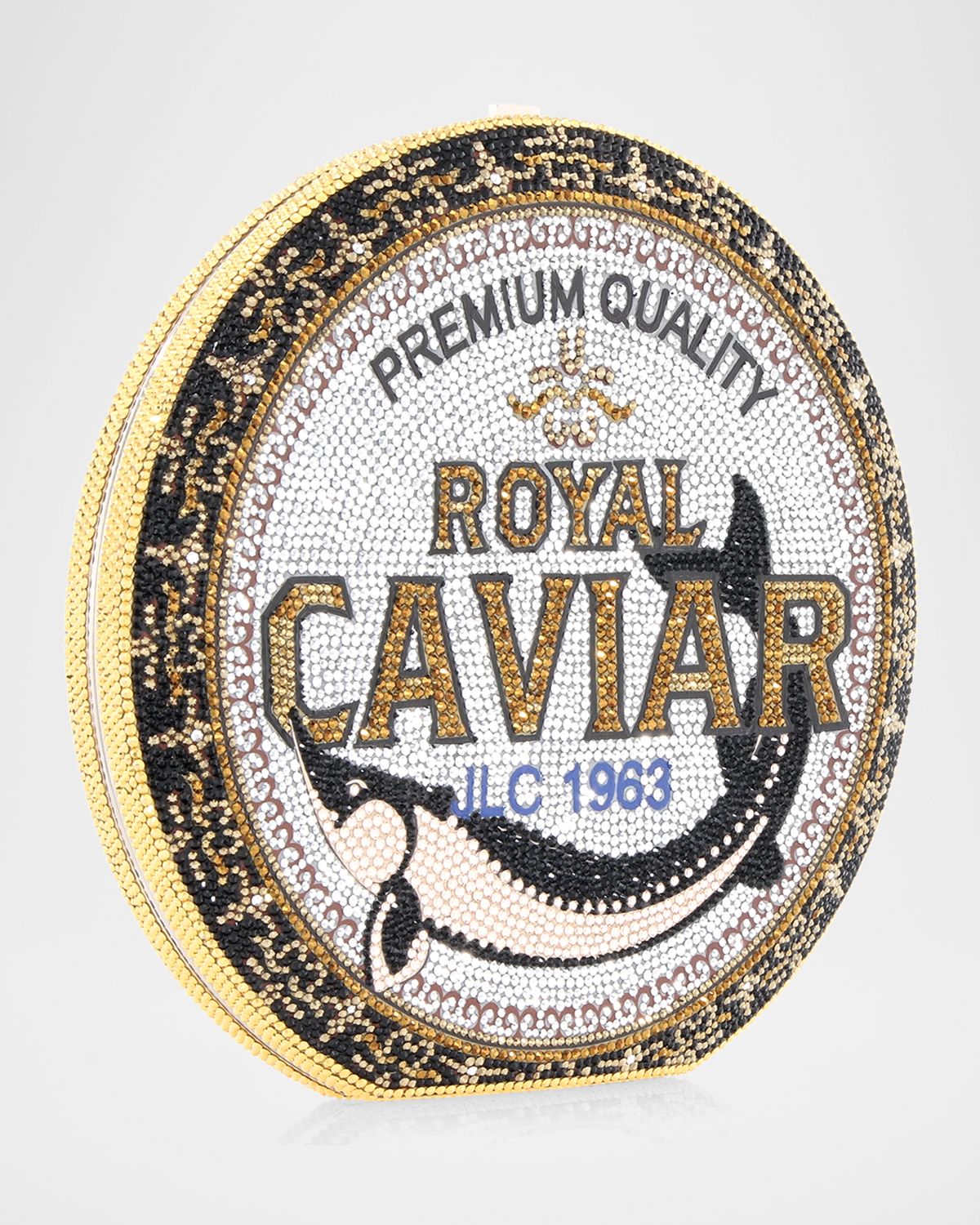 Judith Leiber Couture Royal Caviar Disc Clutch Bag