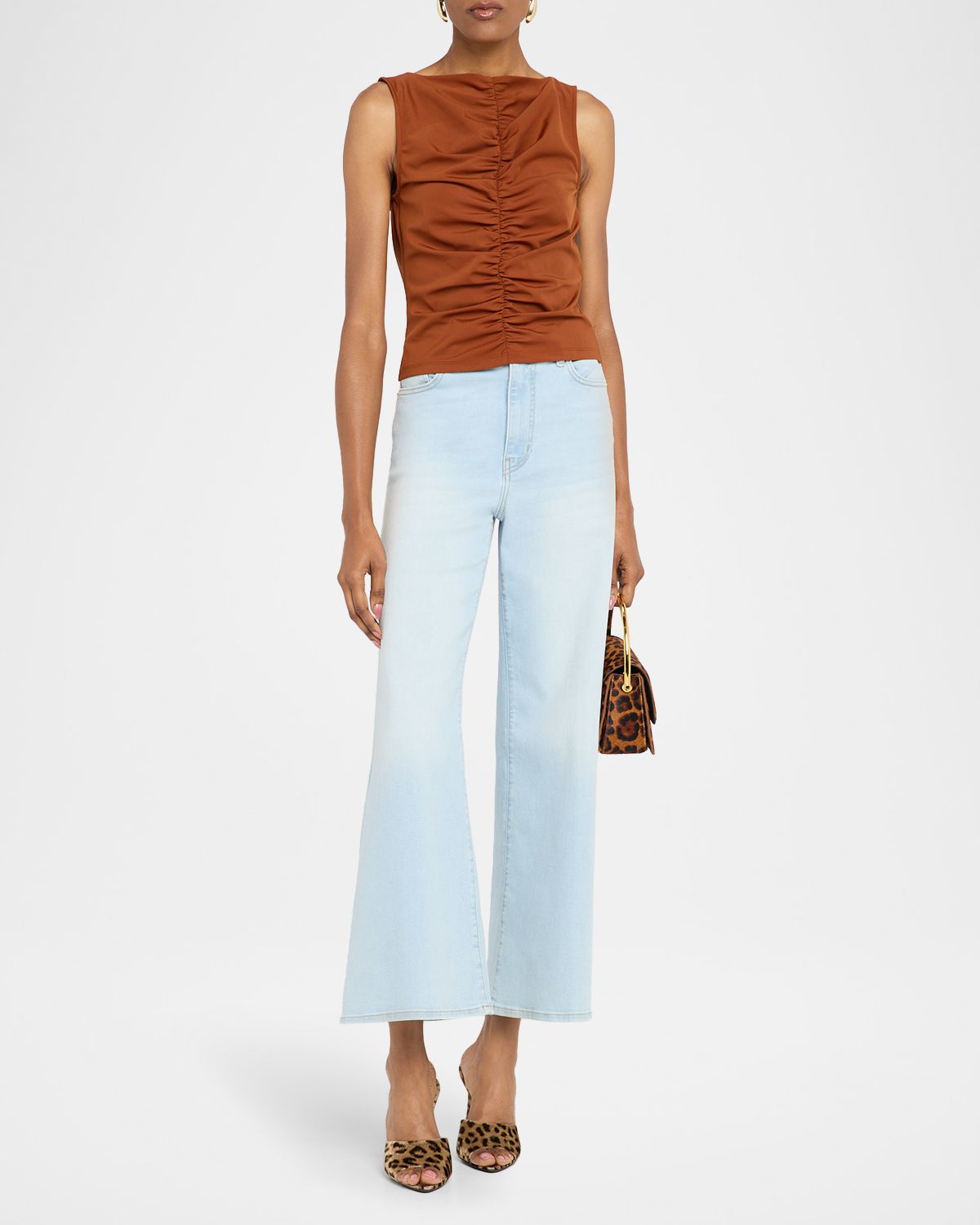 FRAME The Ruched Sleeveless Top