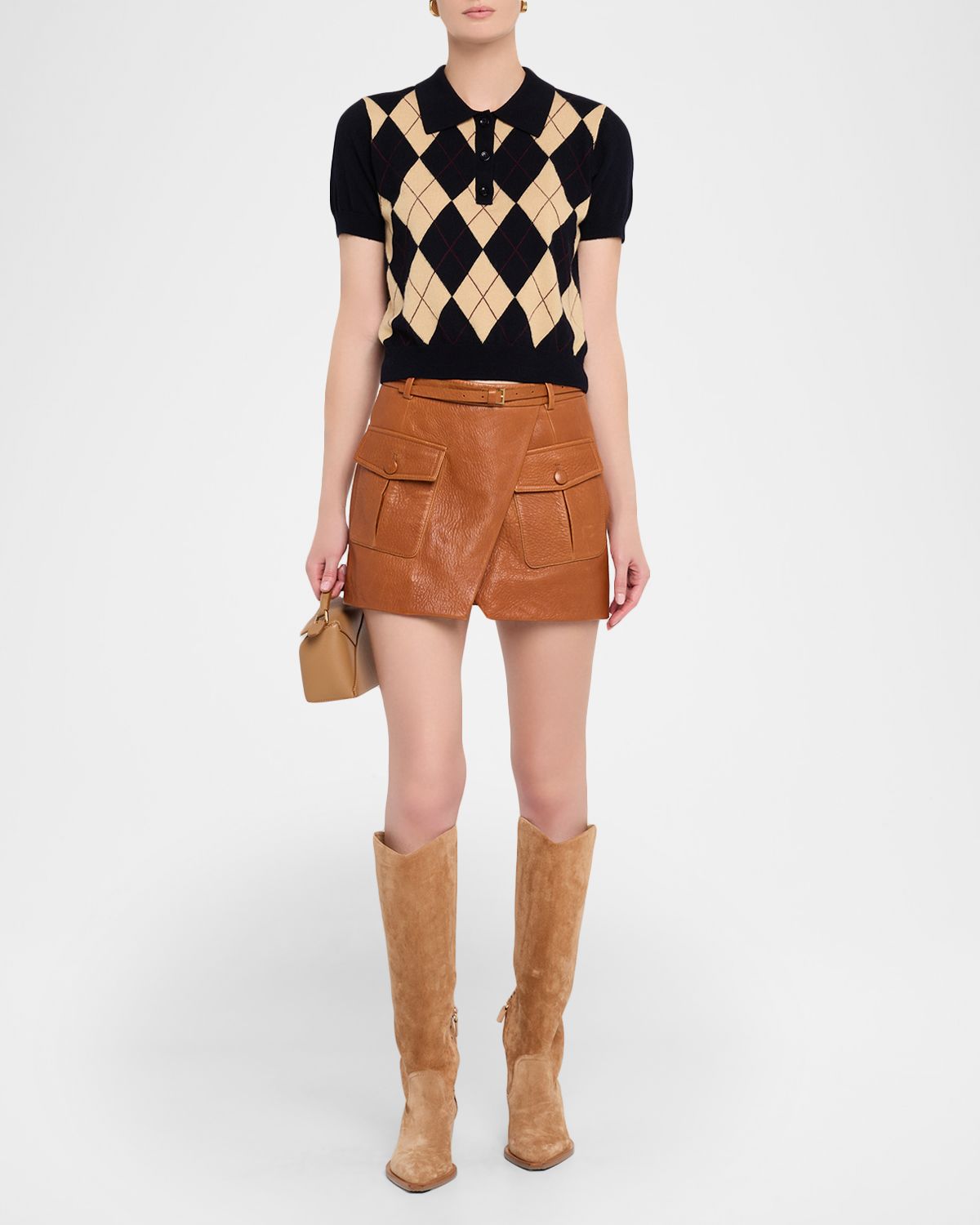 FRAME The Leather Cargo Skirt