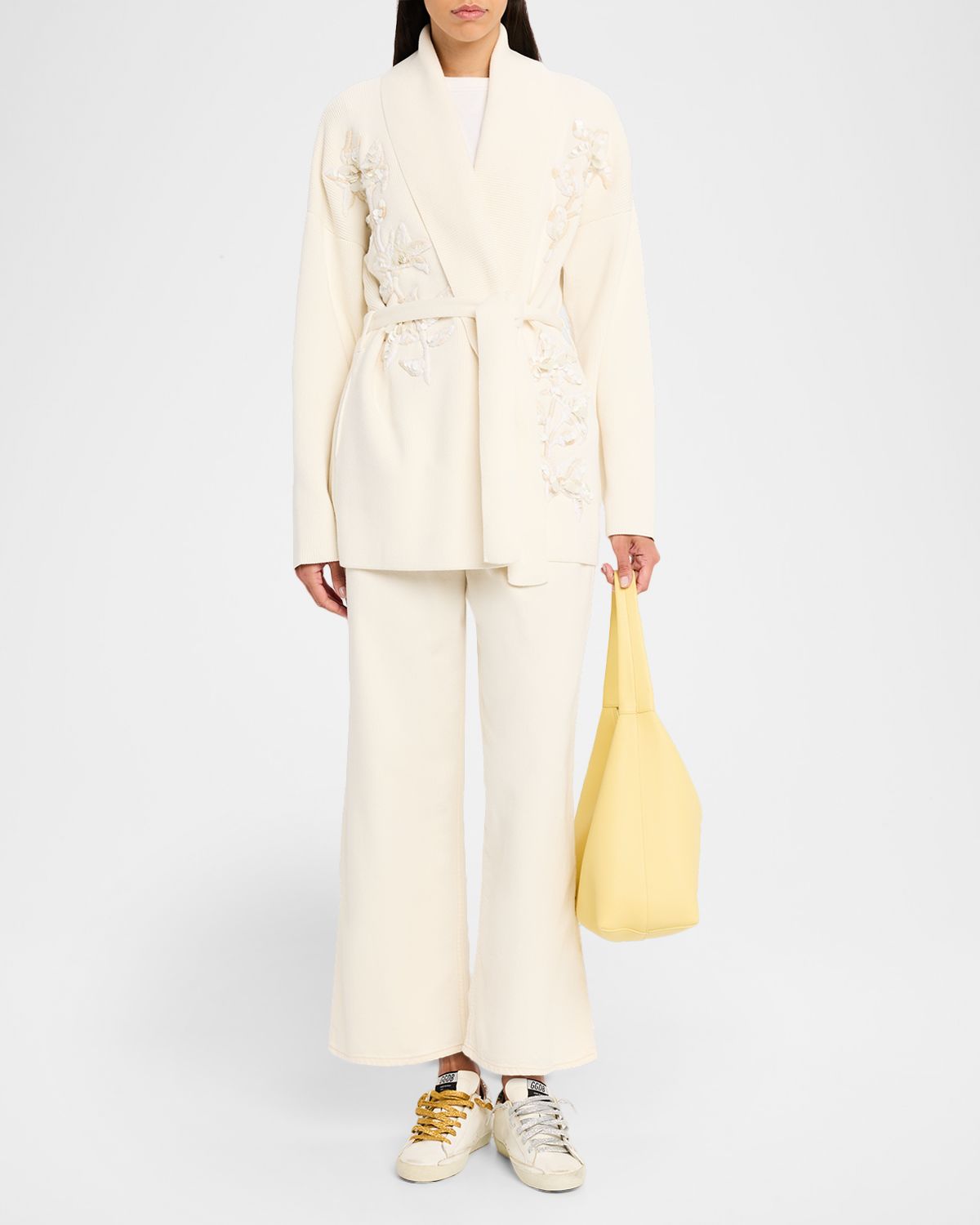 Golden Goose Journey Embellished Belted Cardigan