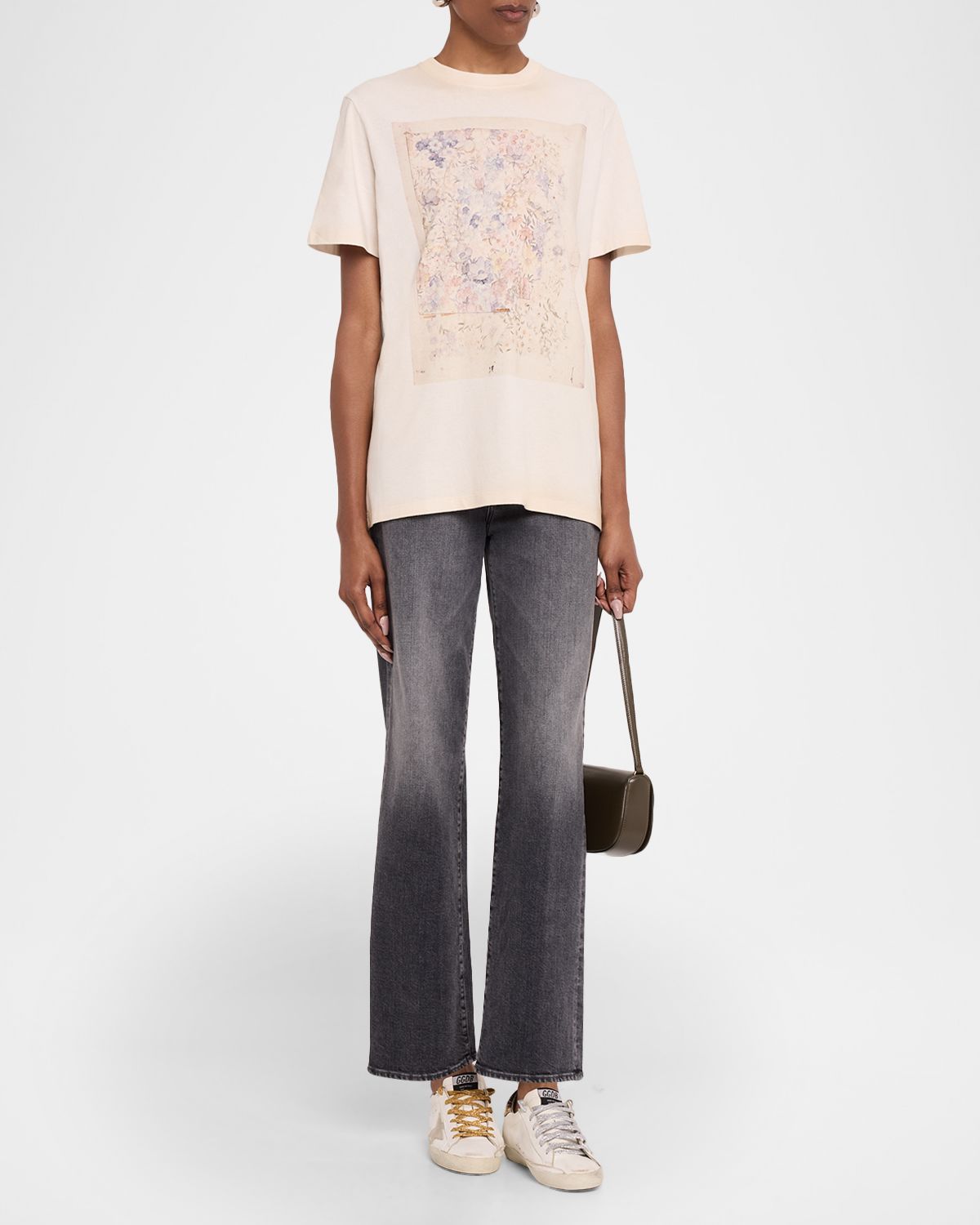 Golden Goose Journey Floral Print Crewneck T-Shirt