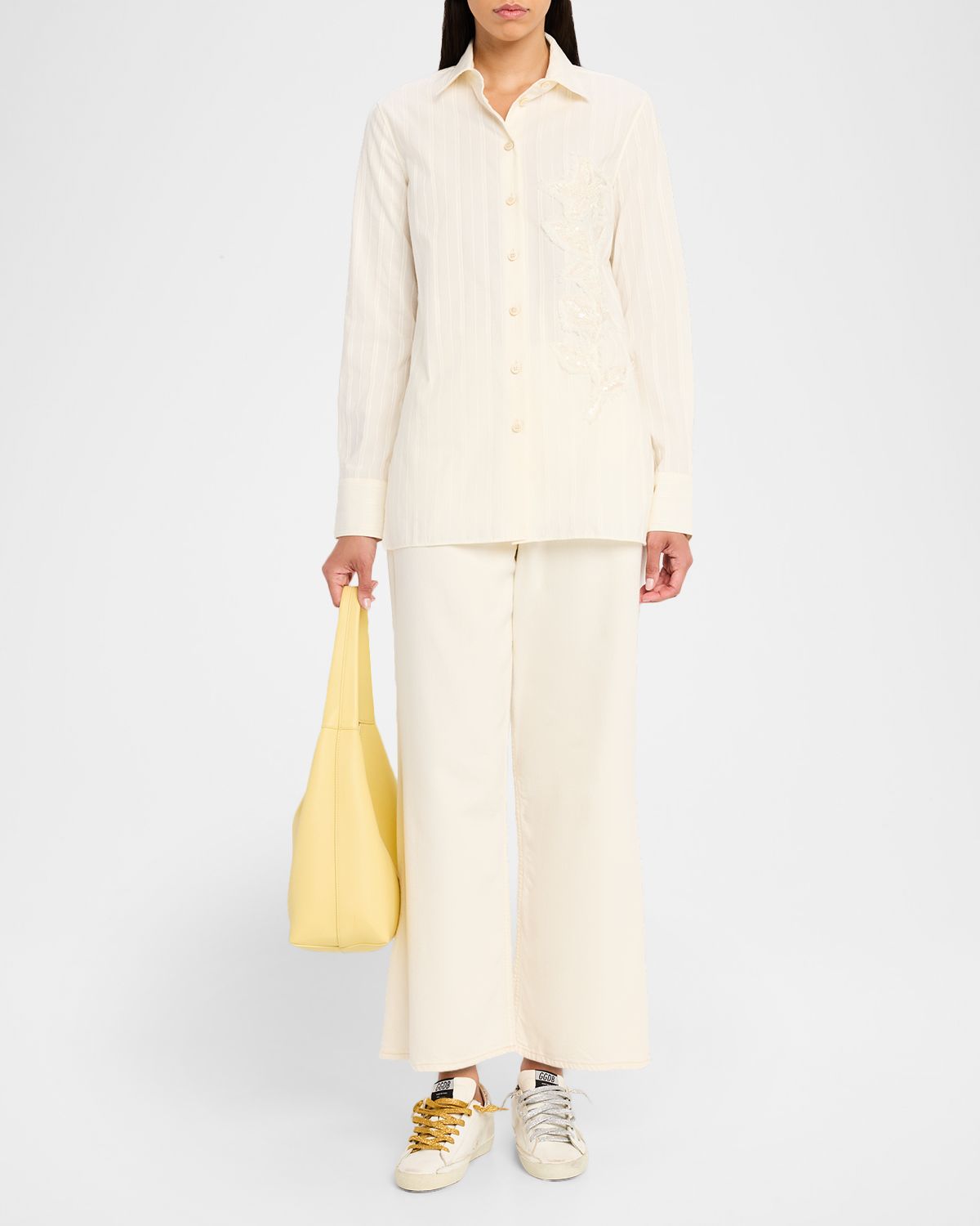 Golden Goose Journey Embroidered Button-Front Shirt