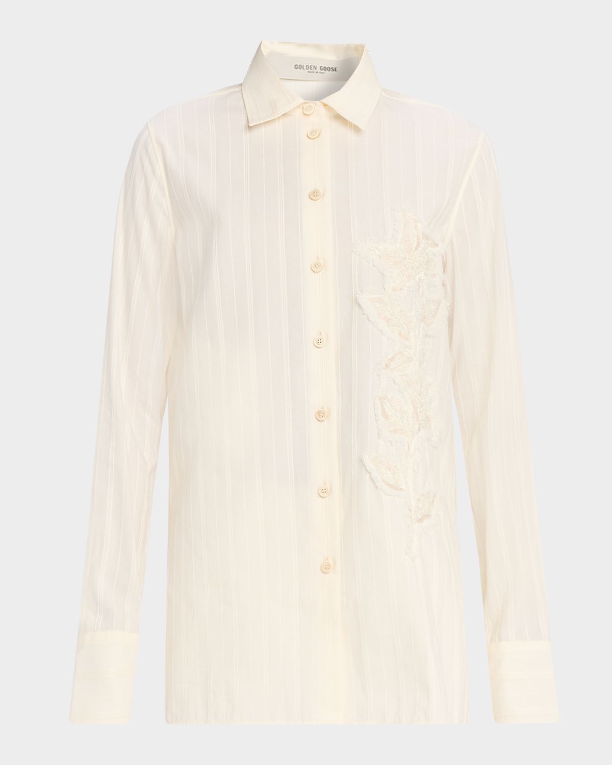 Golden Goose Journey Embroidered Button-Front Shirt