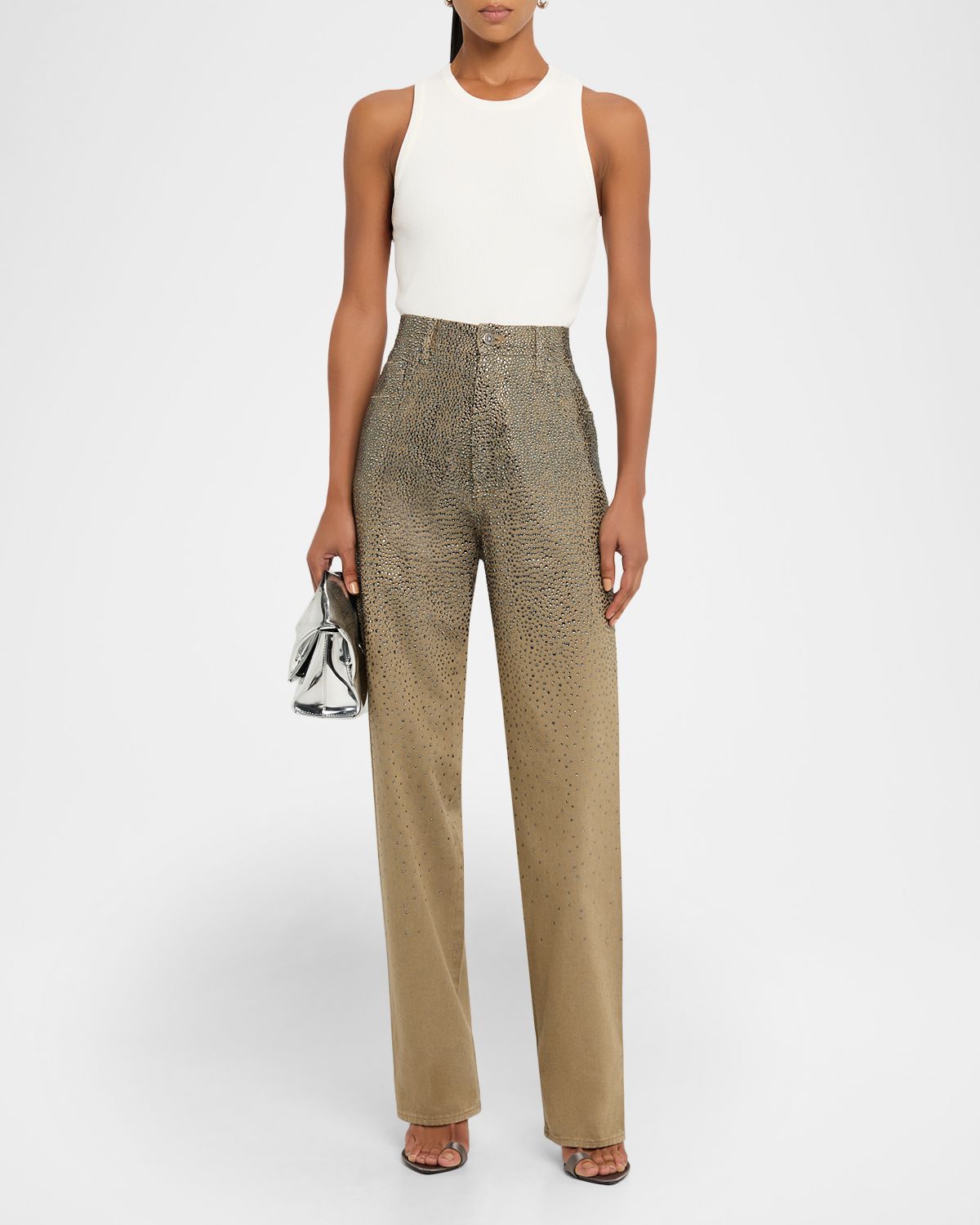 Golden Goose Journey Loose-Fit Swarovski Crystal Pants