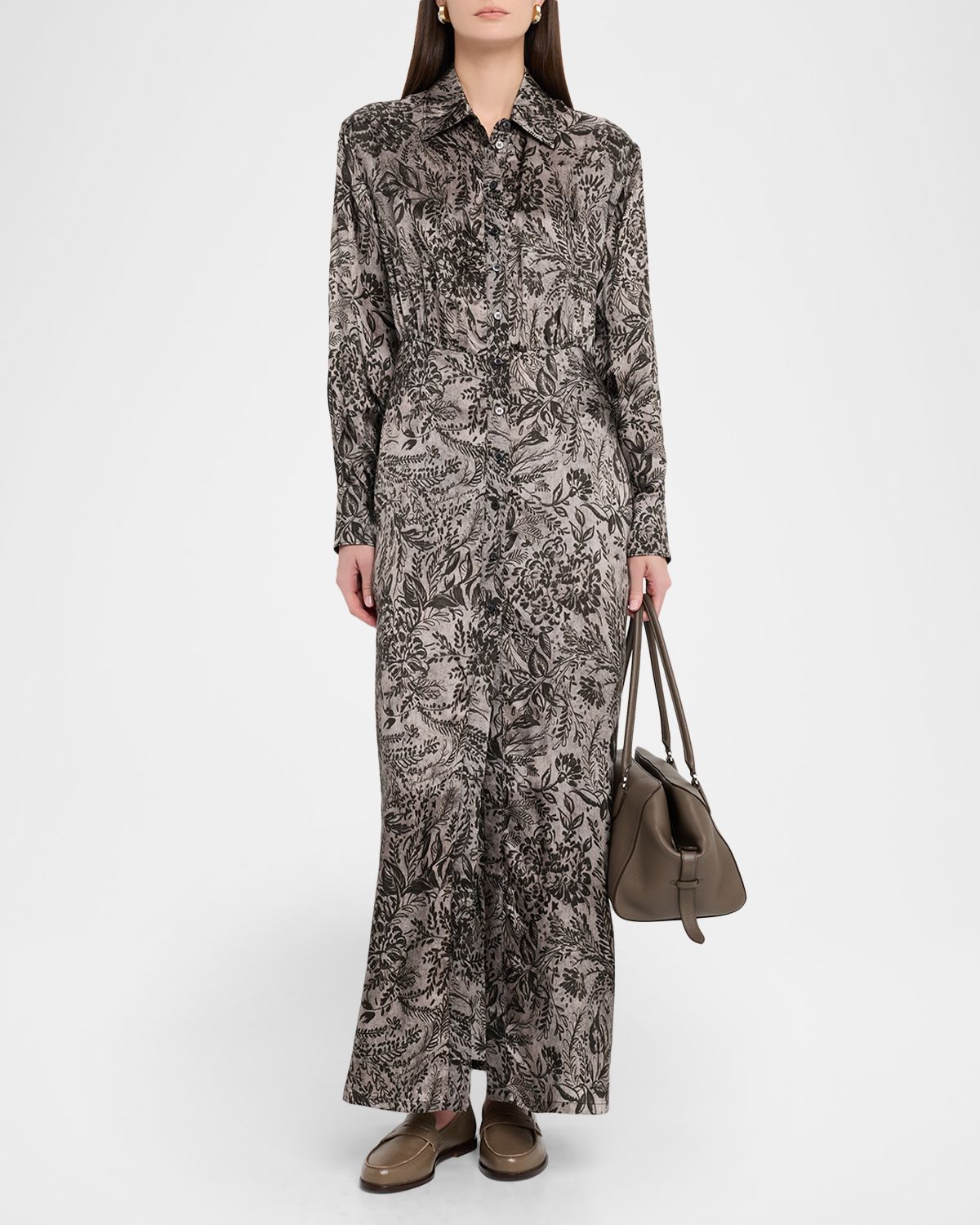 Golden Goose Golden Floral Viscose Twill Shirtdress