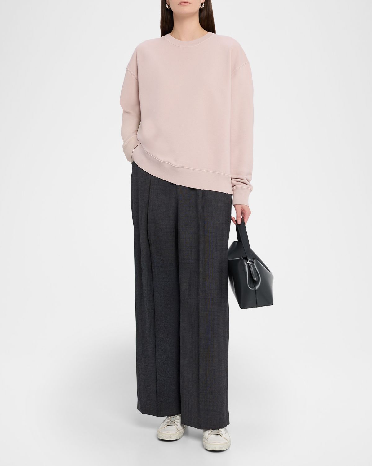 Golden Goose Reverse Logo Cotton Crewneck Sweatshirt