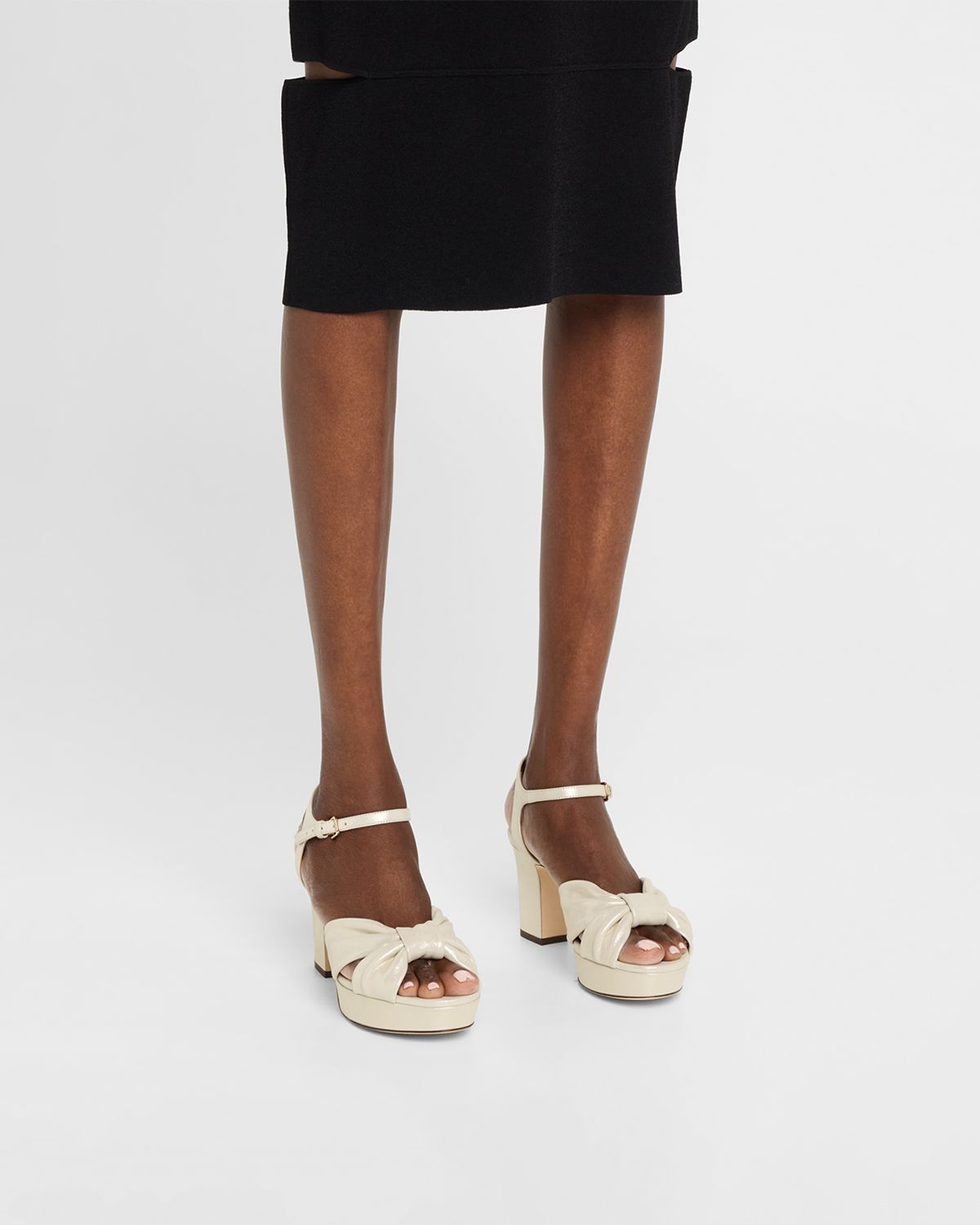 Jimmy Choo Heloise 80 Shimmer Suede Platform Sandals