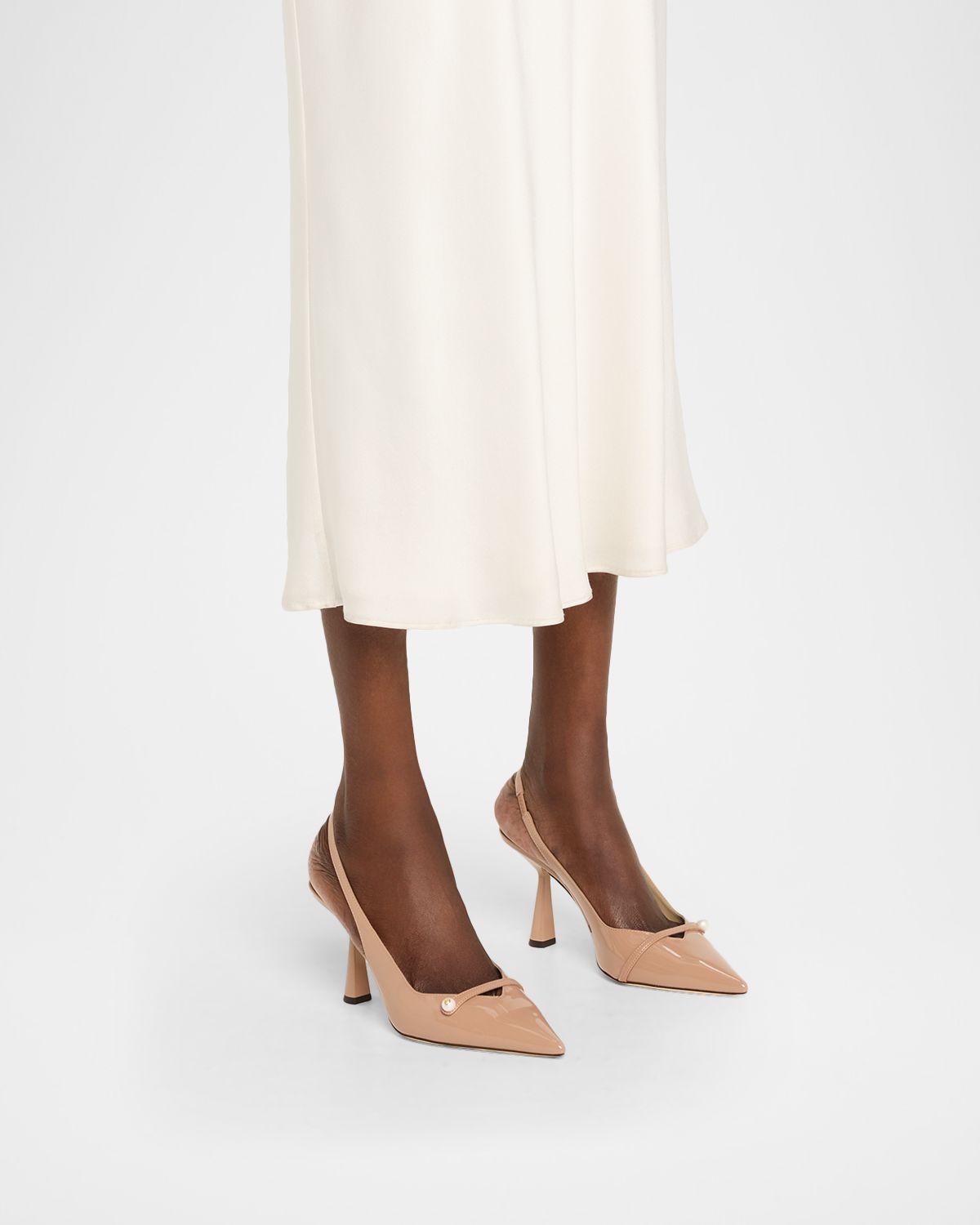 Jimmy Choo Amita 85 Patent Leather Slingback Pumps