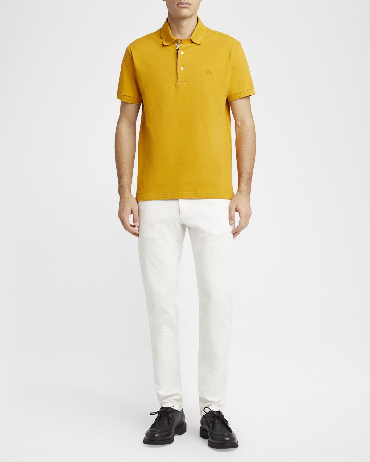 Etro Men 's Cotton Logo-Embroidered Polo Shirt