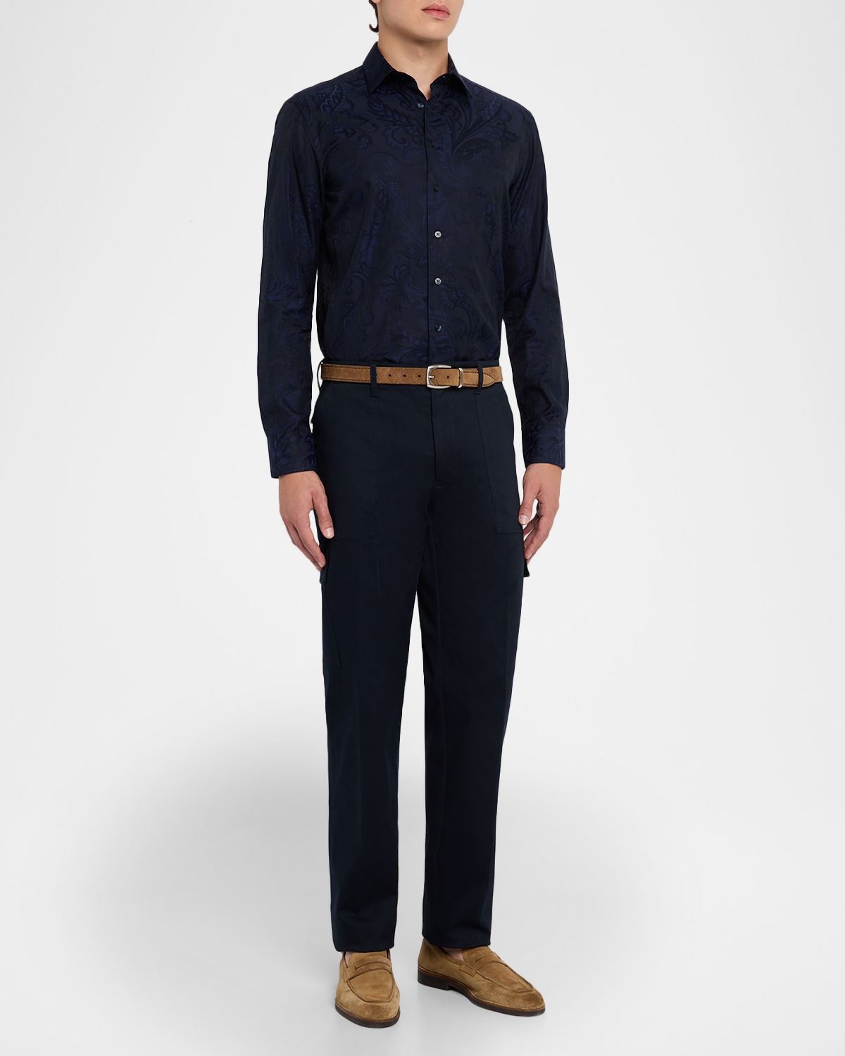 Etro Men 's Flap Pocket Straight-Leg Cargo Pants