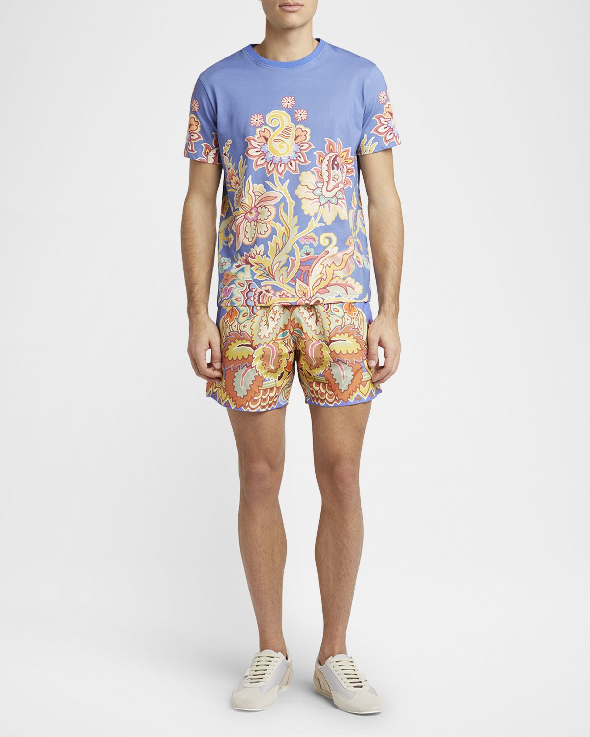 Etro Men 's Floral Graphic Crewneck T-Shirt