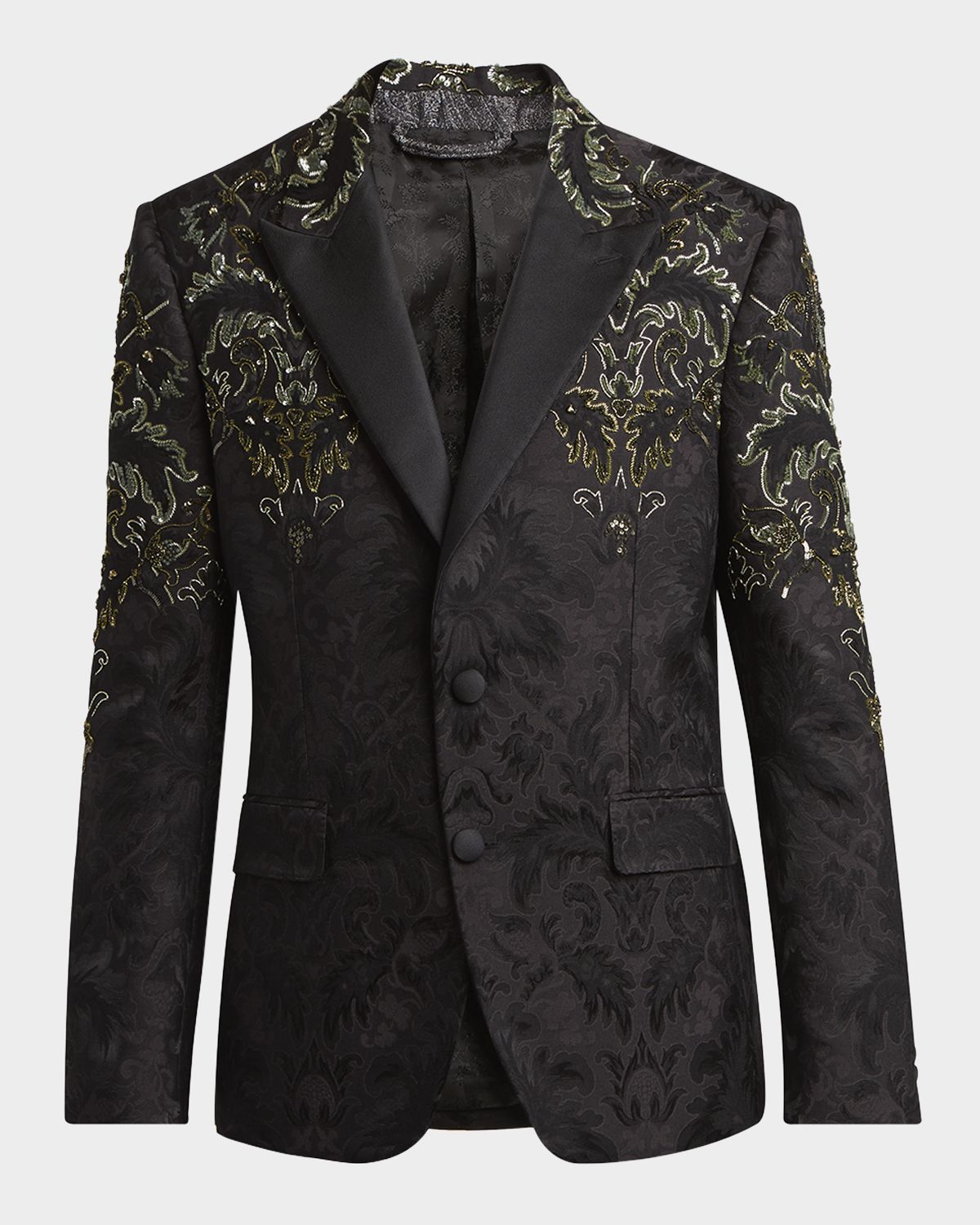 Etro Men 's Embroidered Damask Jacquard Evening Jacket
