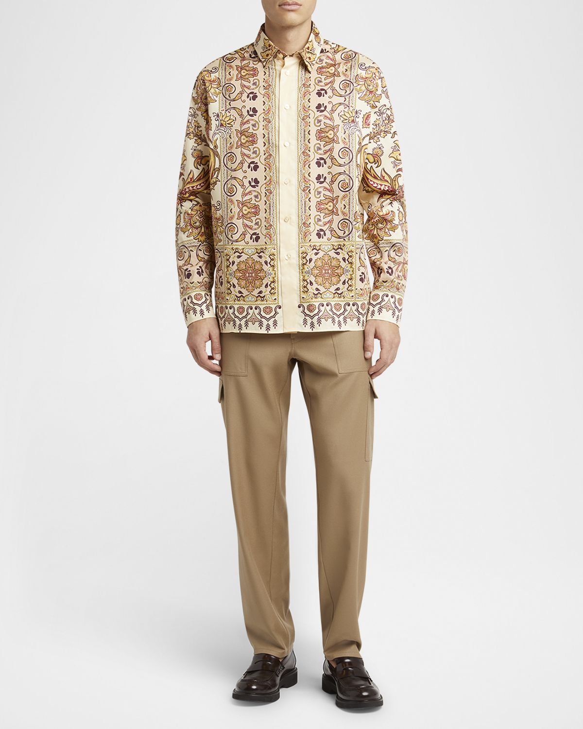 Etro Men 's Ornate Floral Sport Shirt