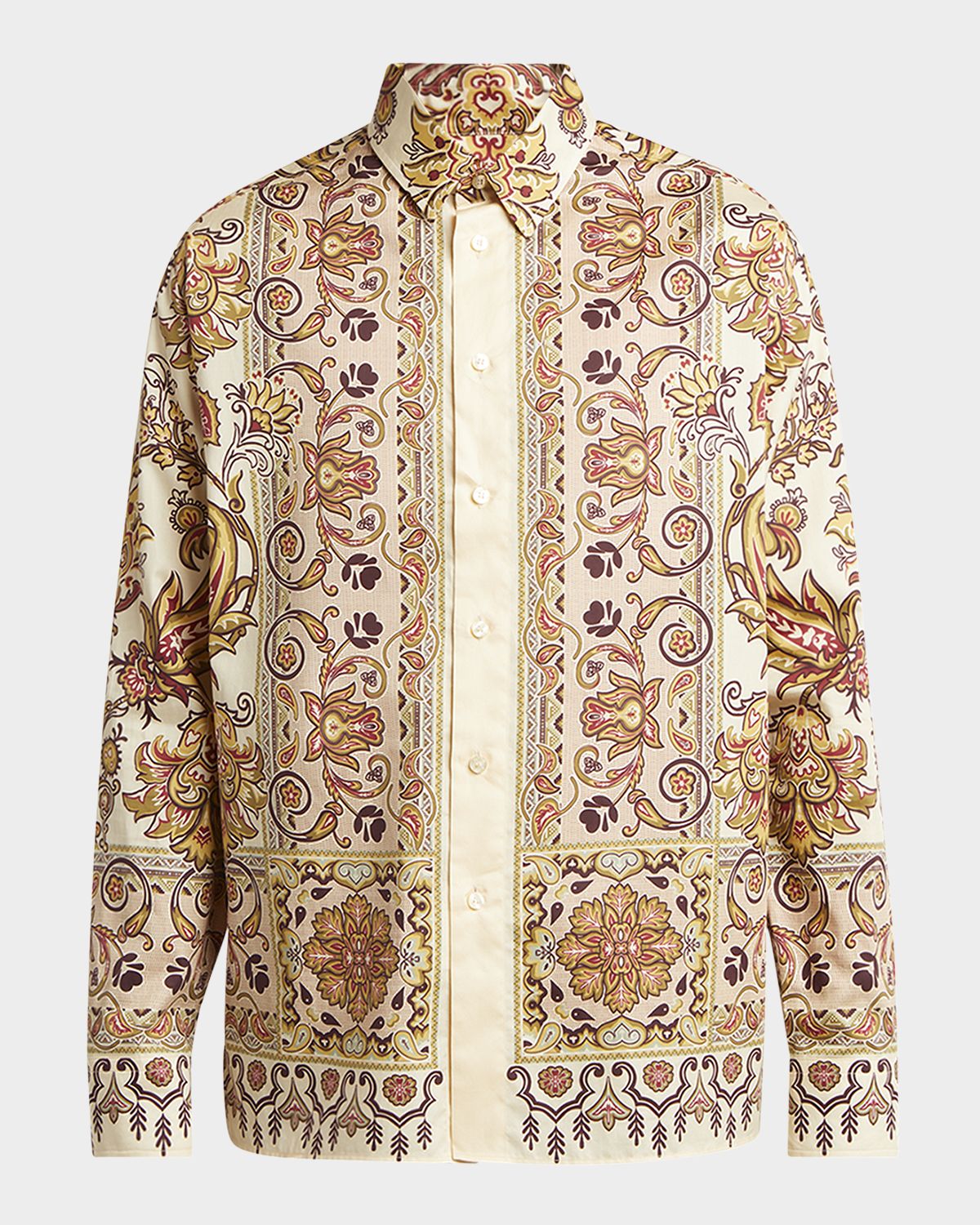Etro Men 's Ornate Floral Sport Shirt